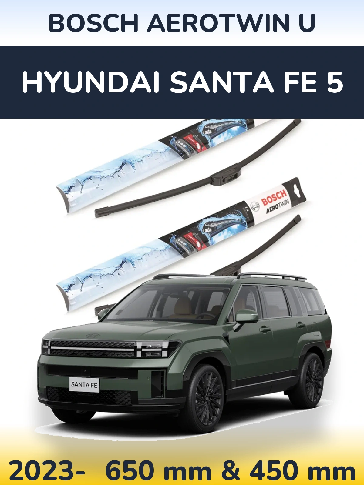 Torkarblad BOSCH AeroTwin U för Hyundai Santa Fe 5