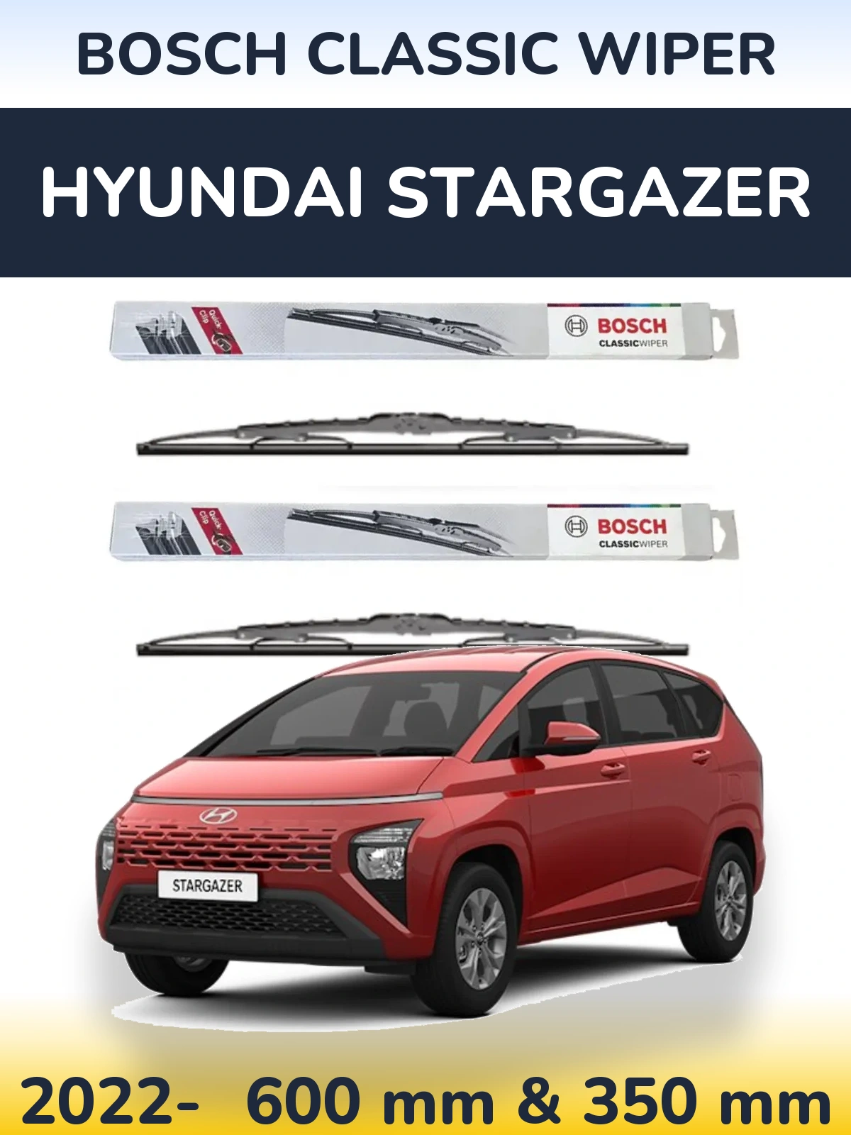 Torkarblad BOSCH Classic Wiper för Hyundai Stargazer