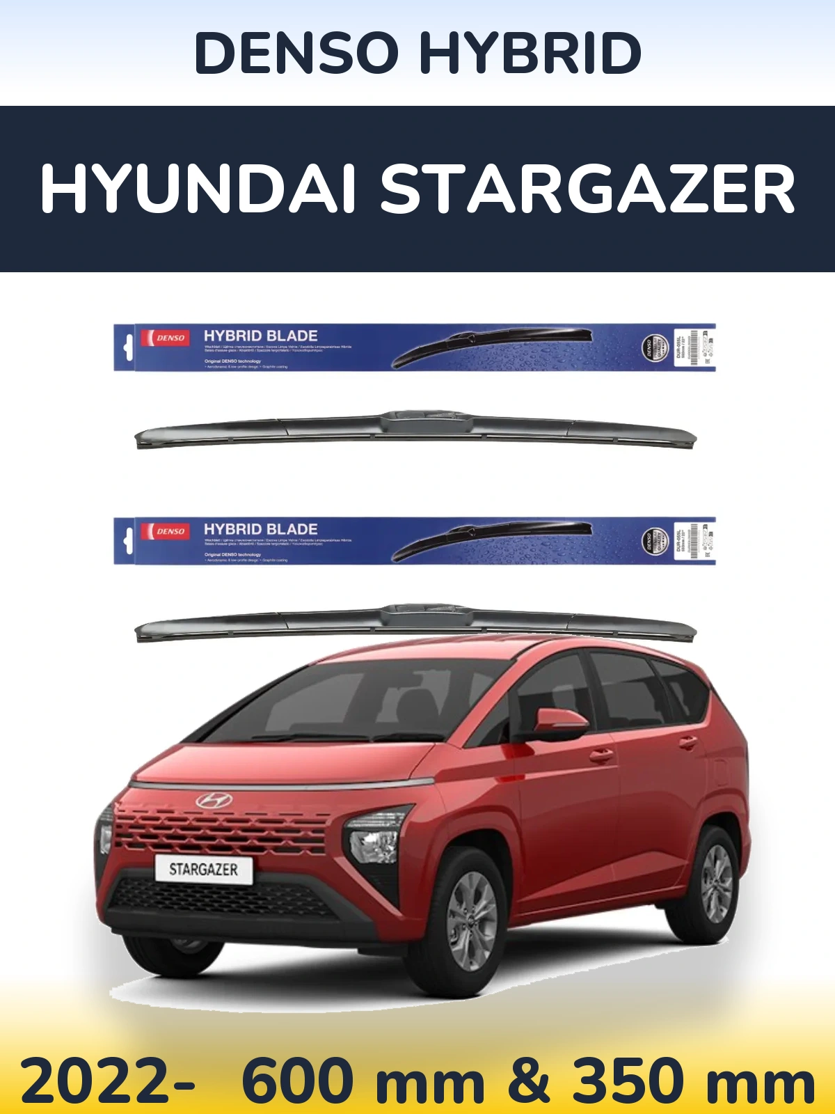 Torkarblad Denso Hybrid för Hyundai Stargazer