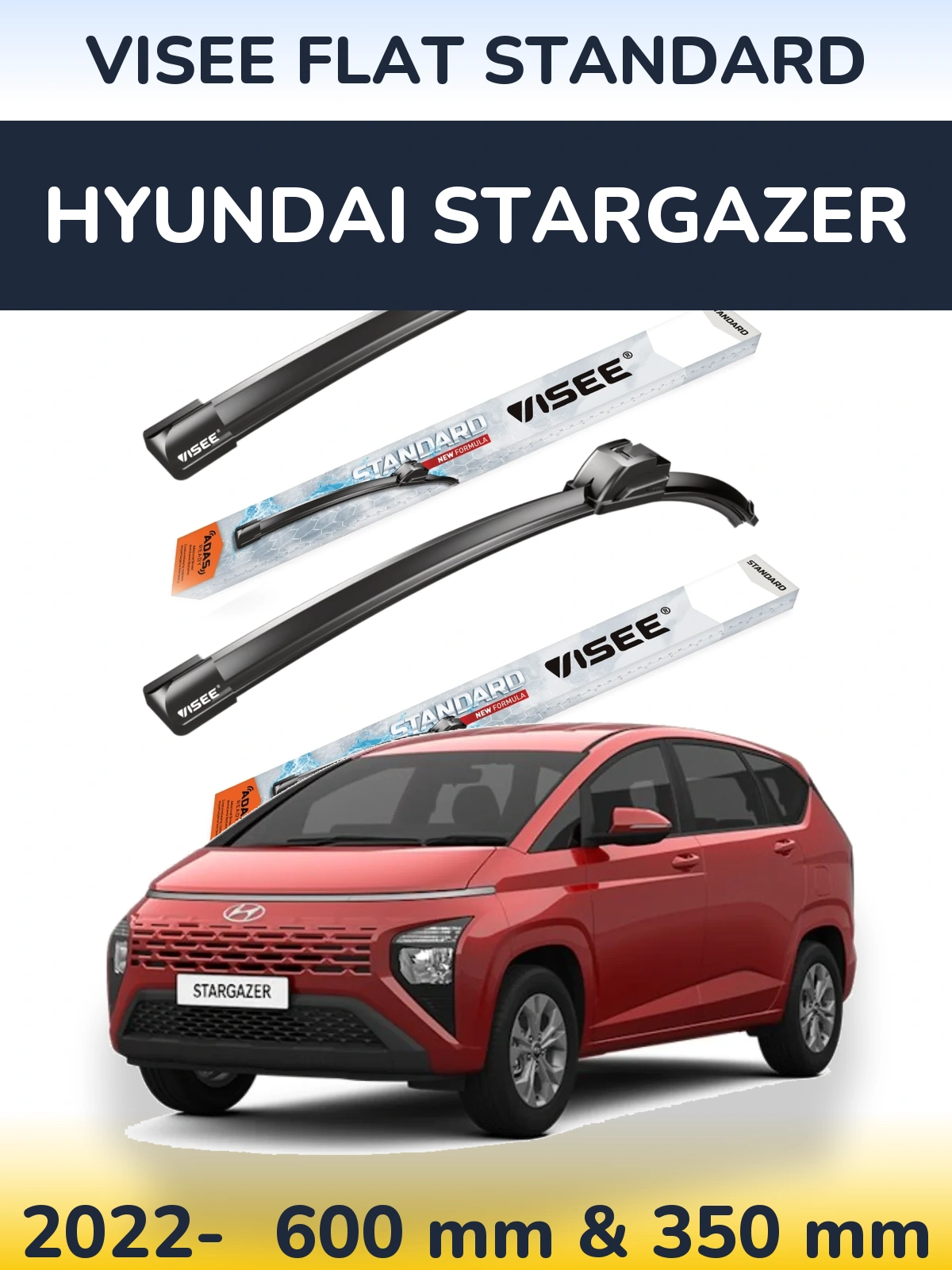 Torkarblad VISEE FLAT STANDARD för Hyundai Stargazer