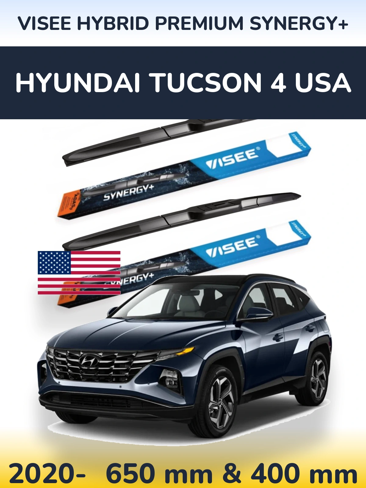 Torkarblad VISEE HYBRID PREMIUM SYNERGY+ för Hyundai Tucson 4 USA