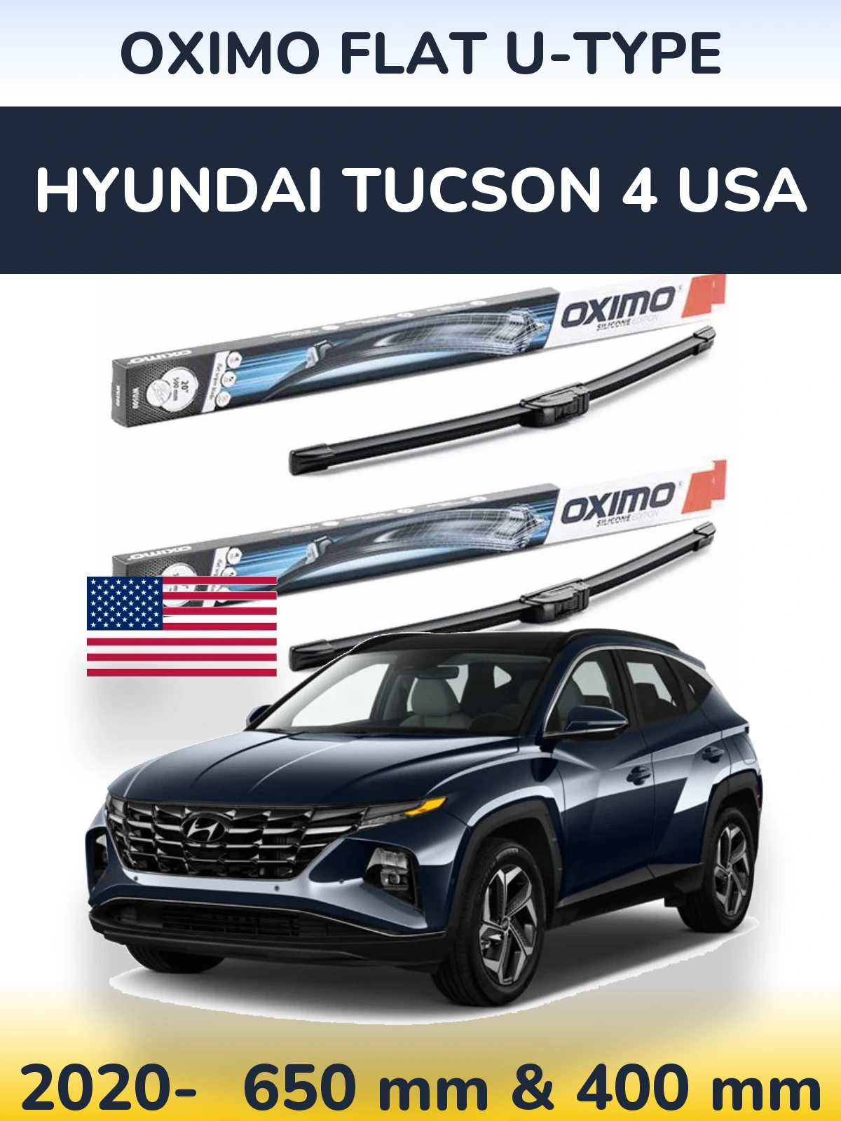 Torkarblad Oximo Flat U-type för Hyundai Tucson 4 USA