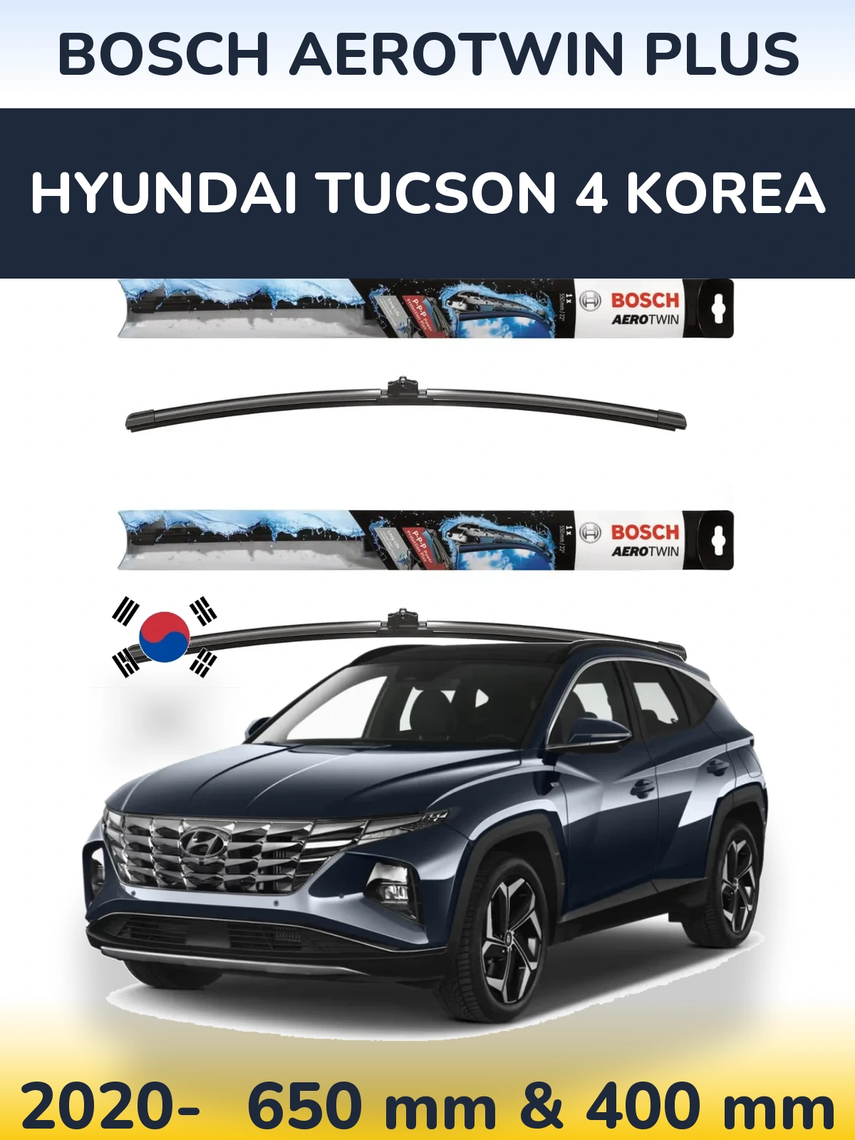 Torkarblad BOSCH AeroTwin Plus för Hyundai Tucson 4 Korea