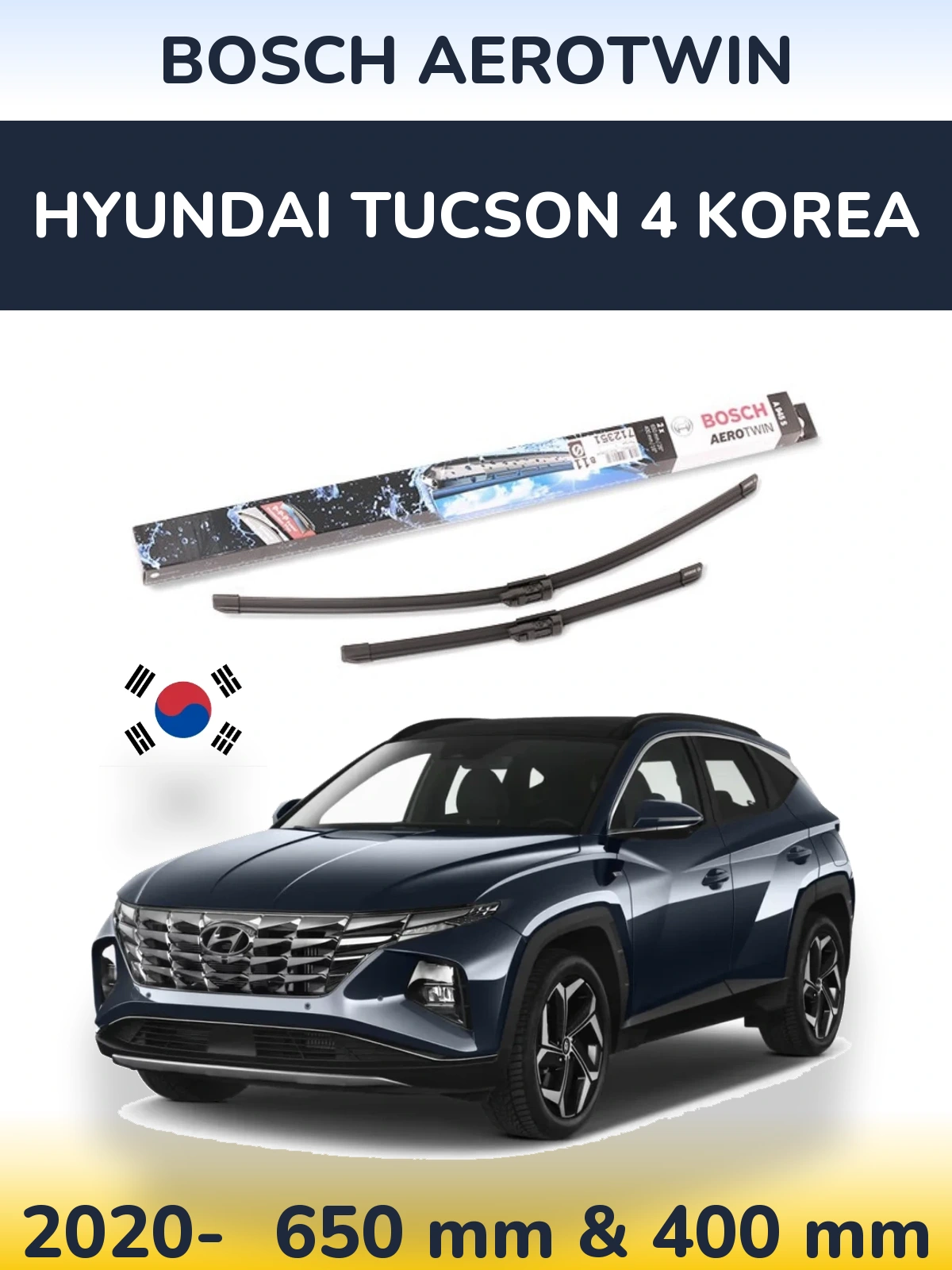 Torkarblad BOSCH AeroTwin för Hyundai Tucson 4 Korea