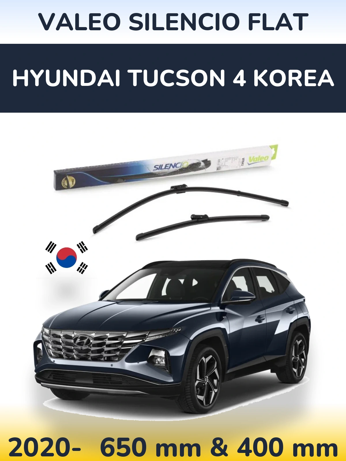 Torkarblad Valeo Silencio Flat för Hyundai Tucson 4 Korea