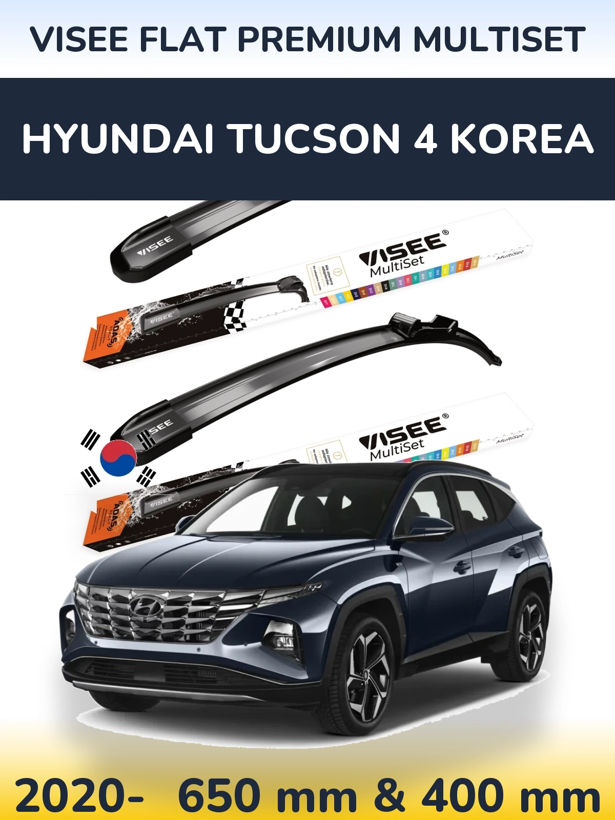 Torkarblad VISEE FLAT PREMIUM MultiSet för Hyundai Tucson 4 Korea