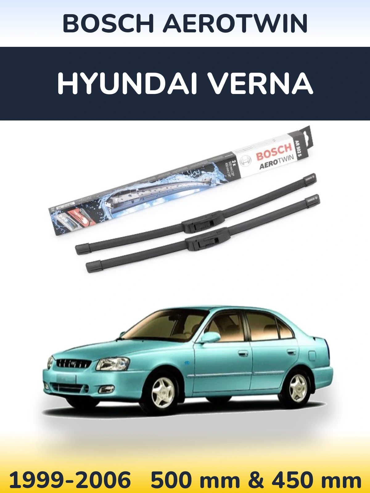 Torkarblad BOSCH AeroTwin för Hyundai Verna
