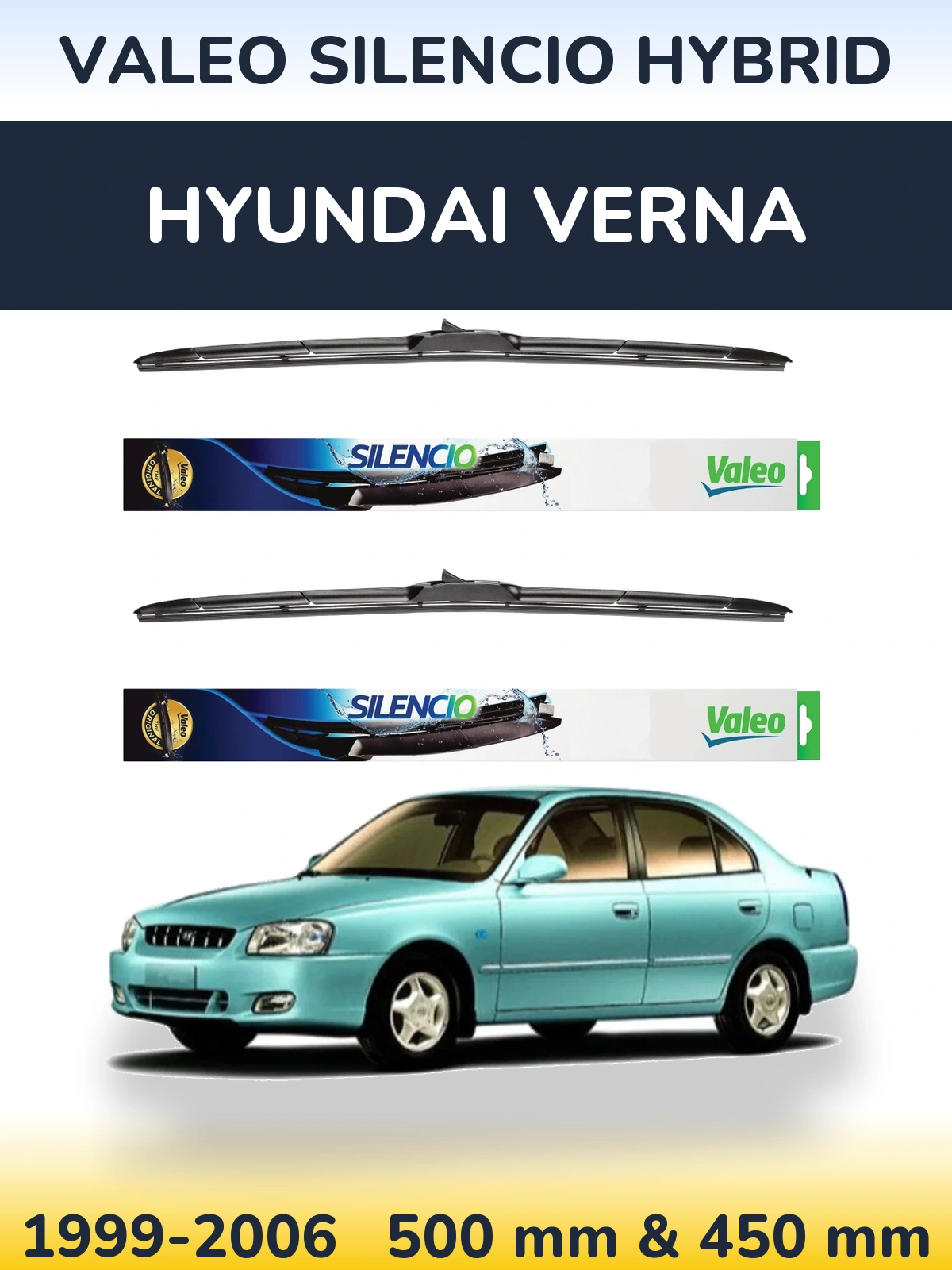 Torkarblad Valeo Silencio Hybrid för Hyundai Verna
