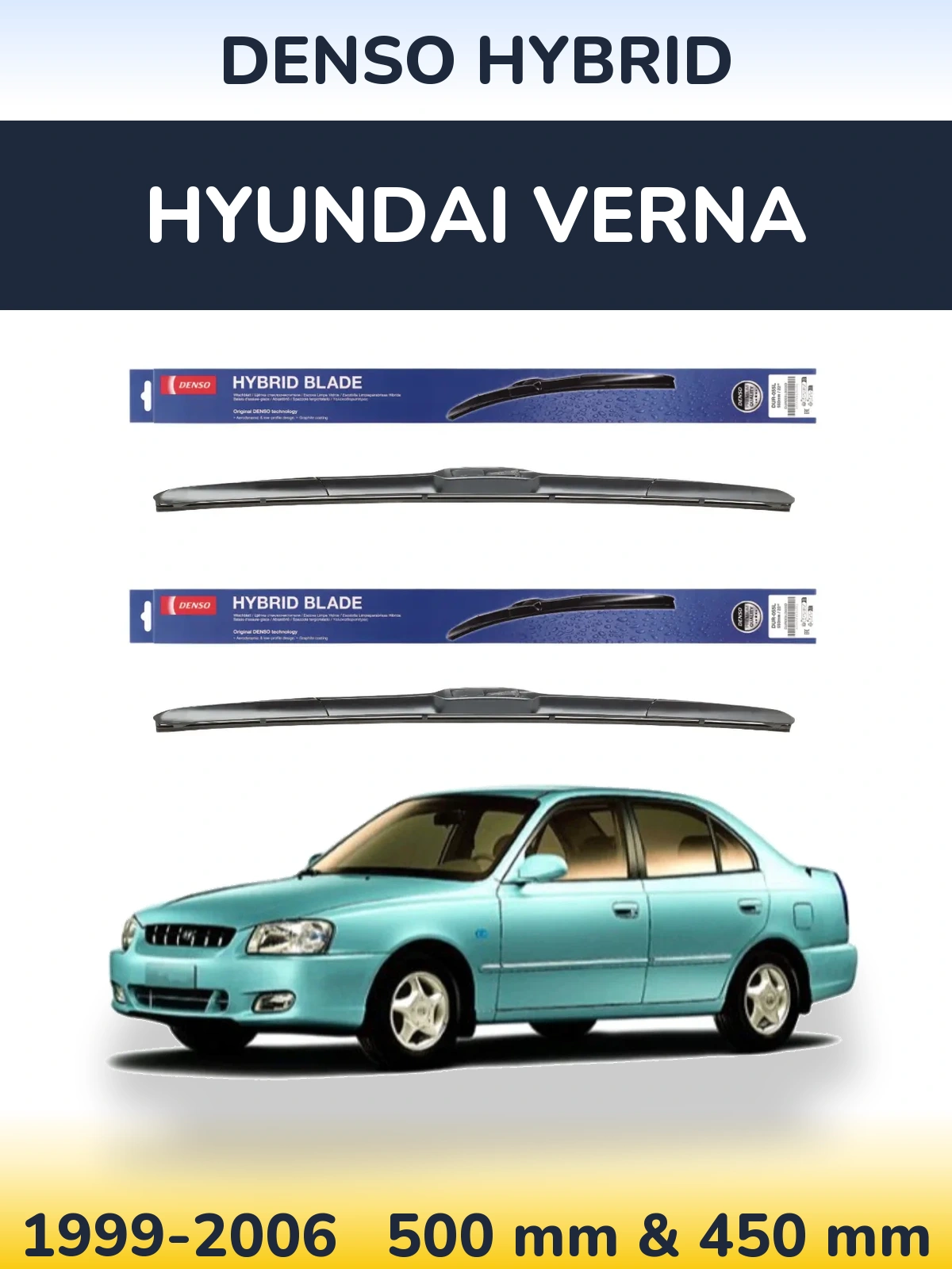 Torkarblad Denso Hybrid för Hyundai Verna