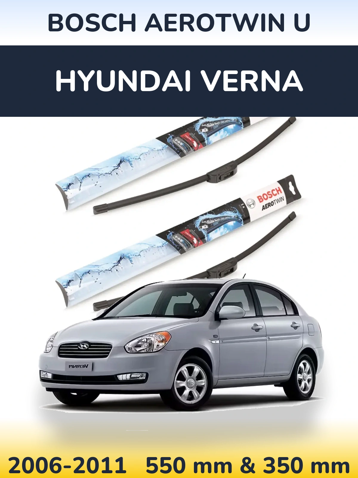 Torkarblad BOSCH AeroTwin U för Hyundai Verna