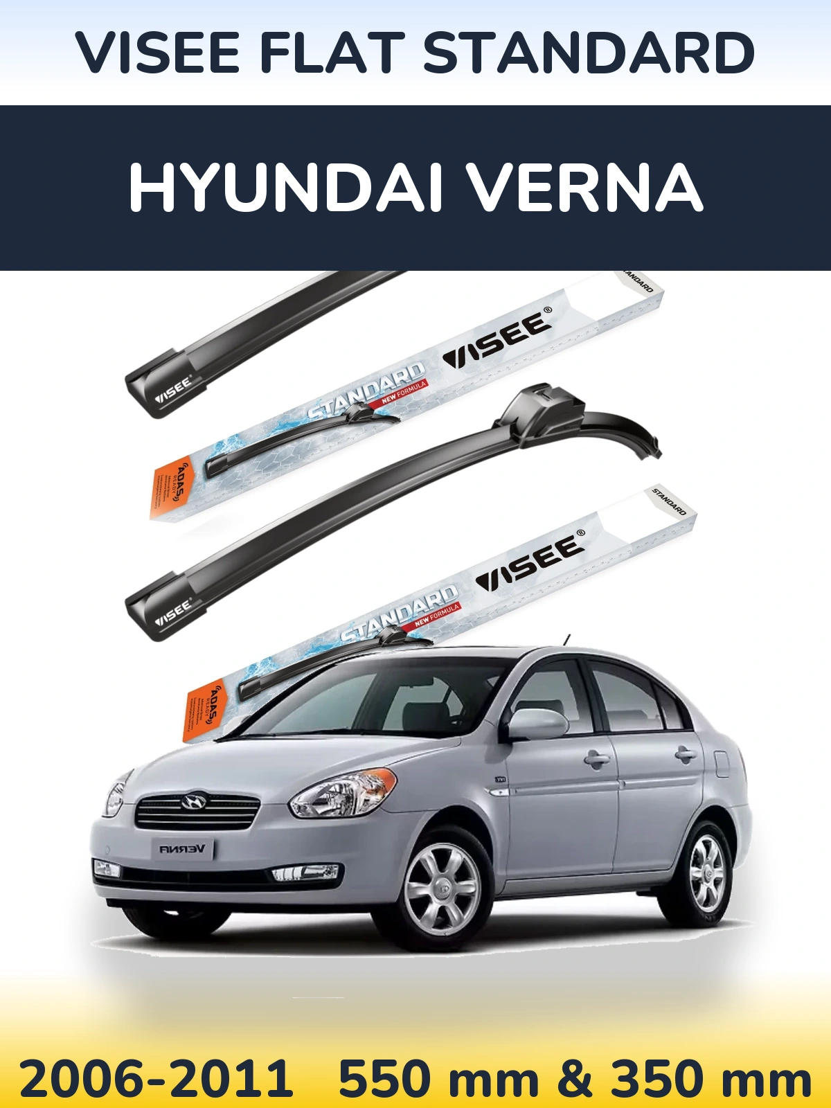 Torkarblad VISEE FLAT STANDARD för Hyundai Verna