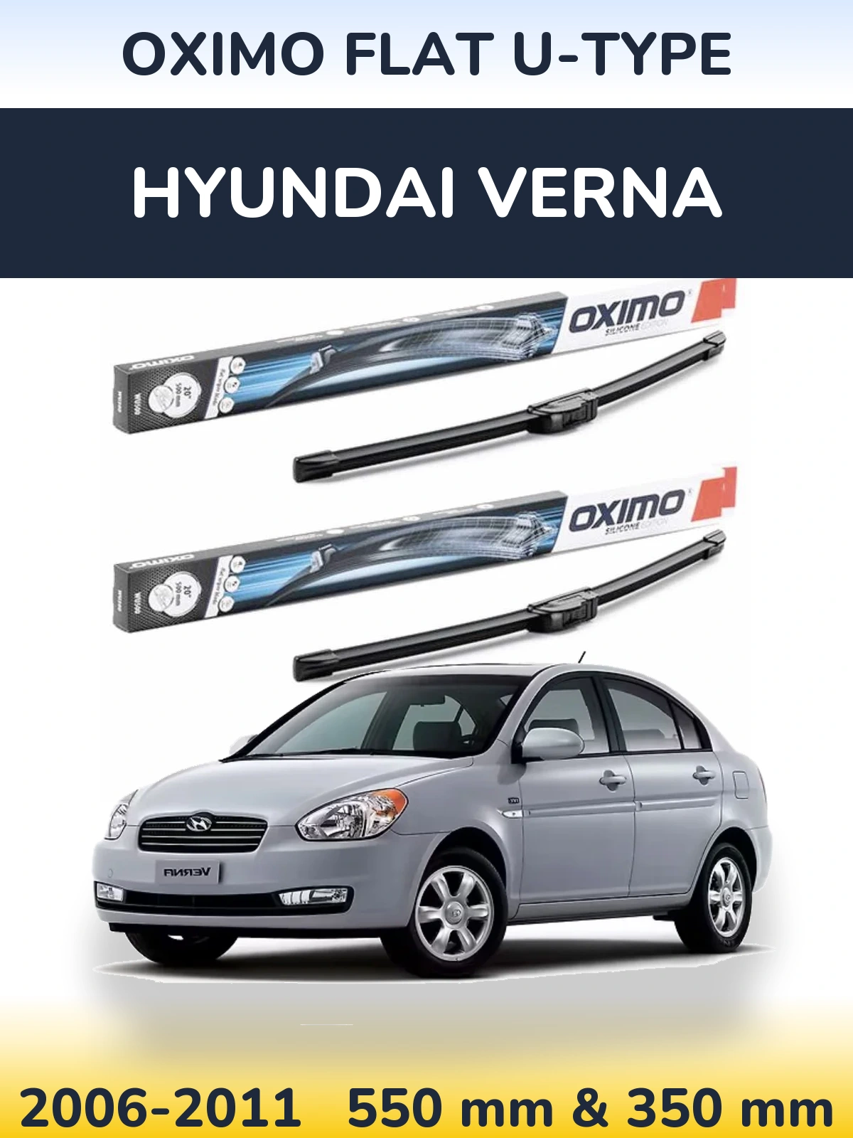 Torkarblad Oximo Flat U-type för Hyundai Verna