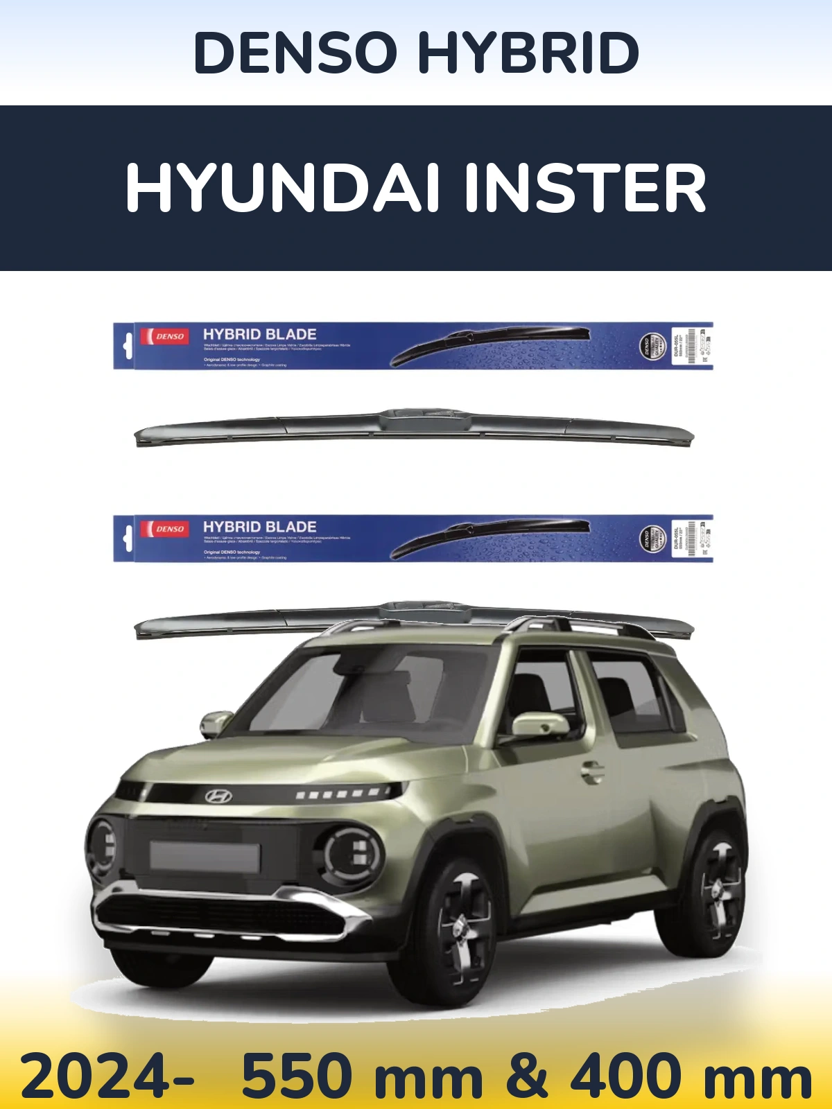 Torkarblad Denso Hybrid för Hyundai Inster