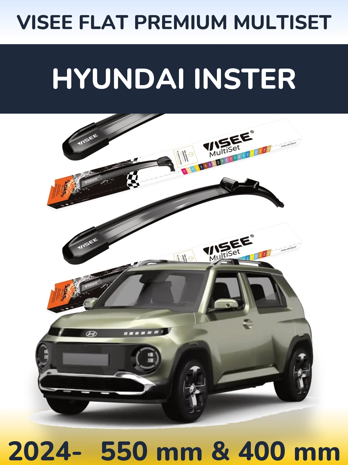 Torkarblad VISEE FLAT PREMIUM MultiSet för Hyundai Inster