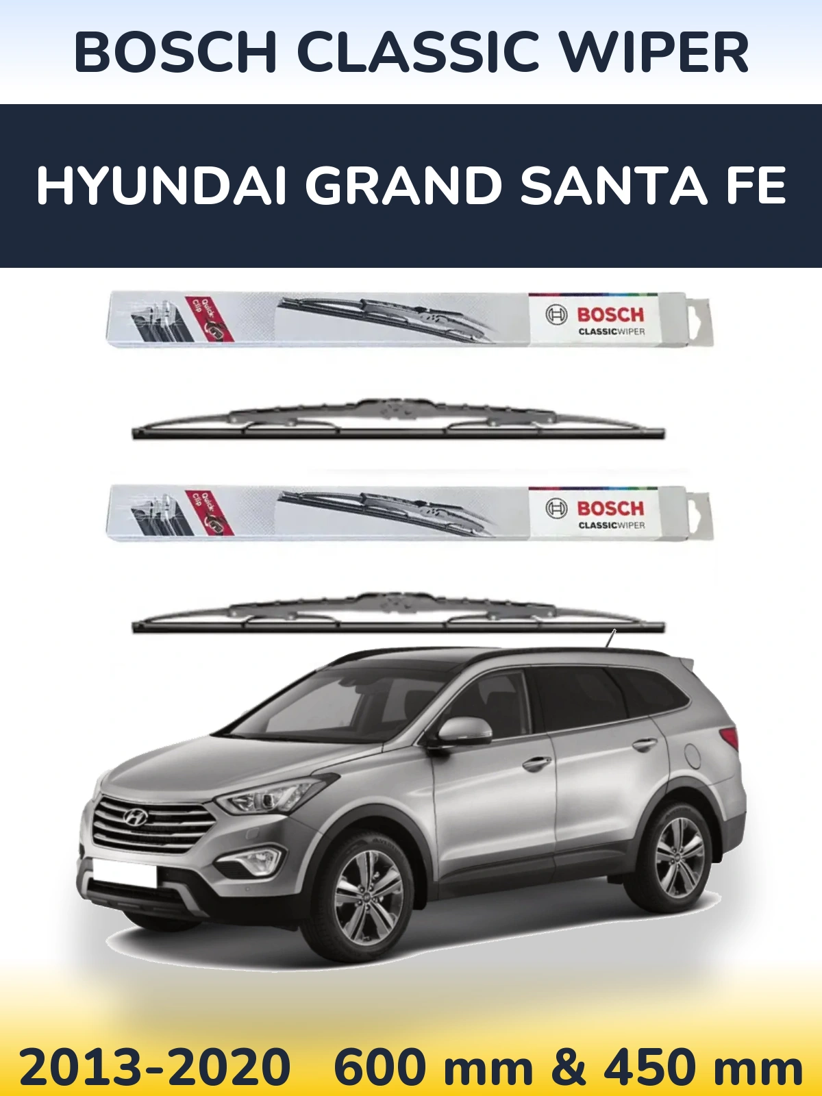 Torkarblad BOSCH Classic Wiper för Hyundai Grand Santa Fe