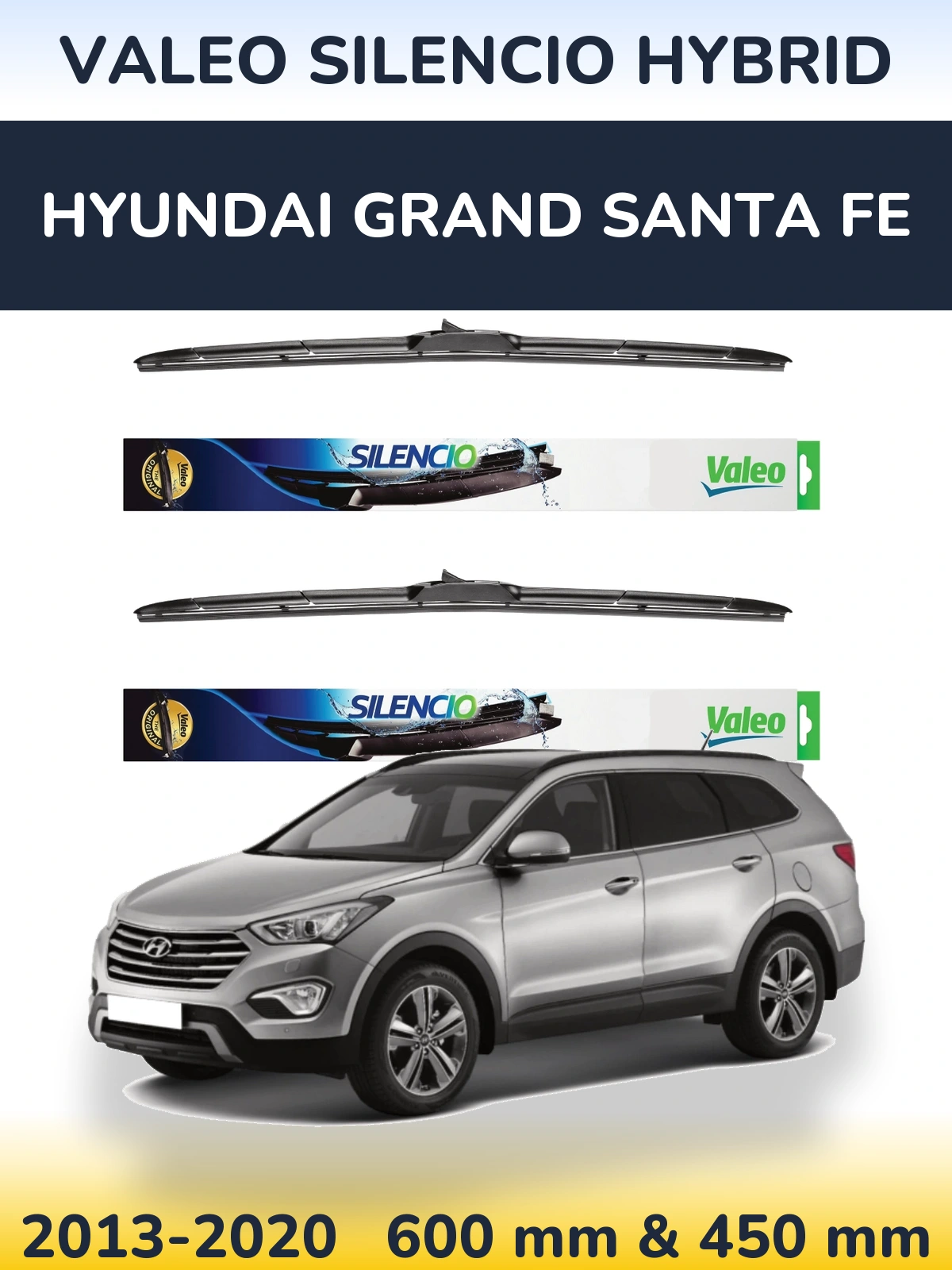 Torkarblad Valeo Silencio Hybrid för Hyundai Grand Santa Fe