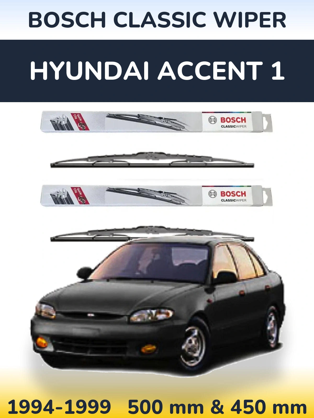 Torkarblad BOSCH Classic Wiper för Hyundai Accent 1