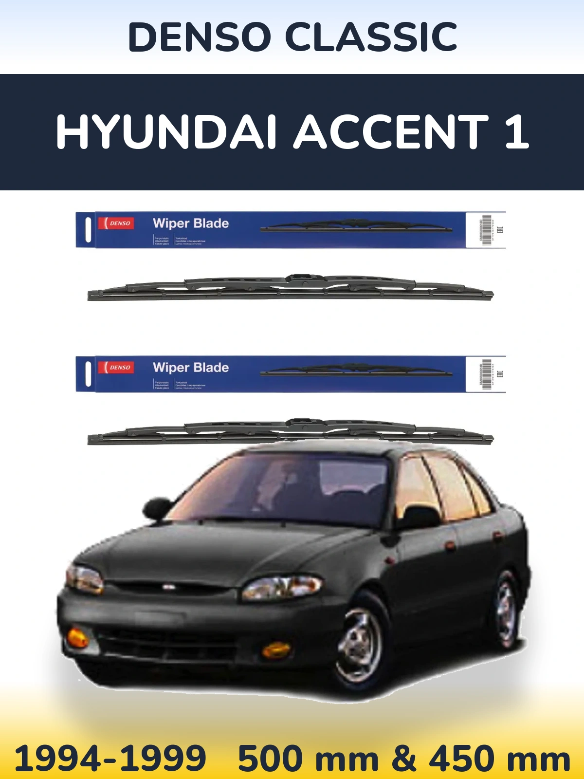 Torkarblad Denso Classic för Hyundai Accent 1
