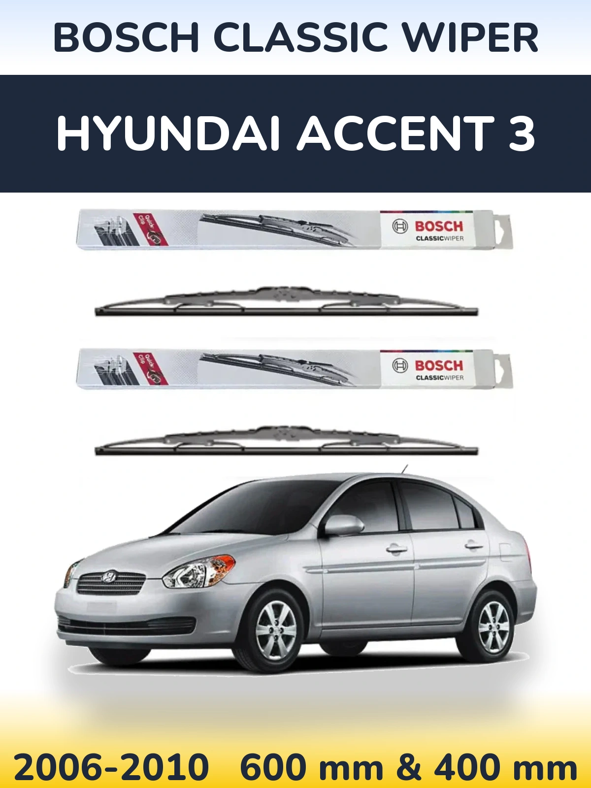 Torkarblad BOSCH Classic Wiper för Hyundai Accent 3
