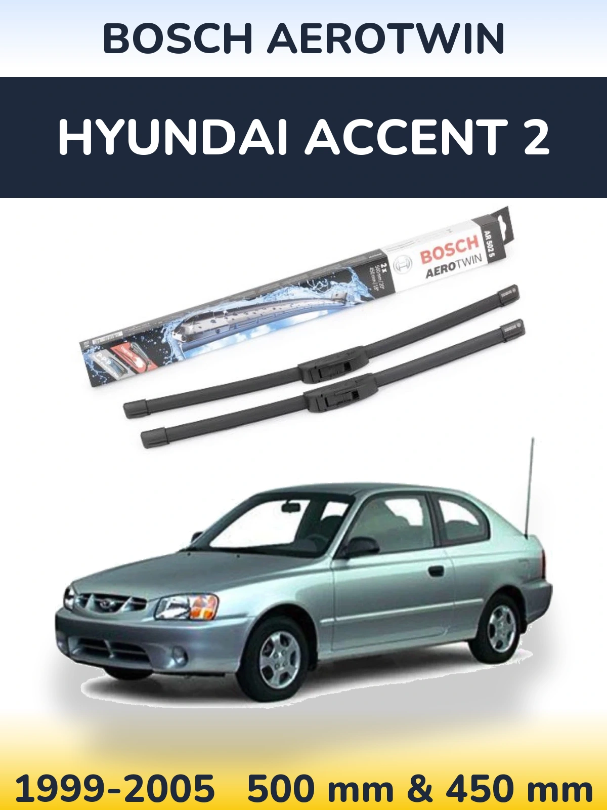 Torkarblad BOSCH AeroTwin för Hyundai Accent 2