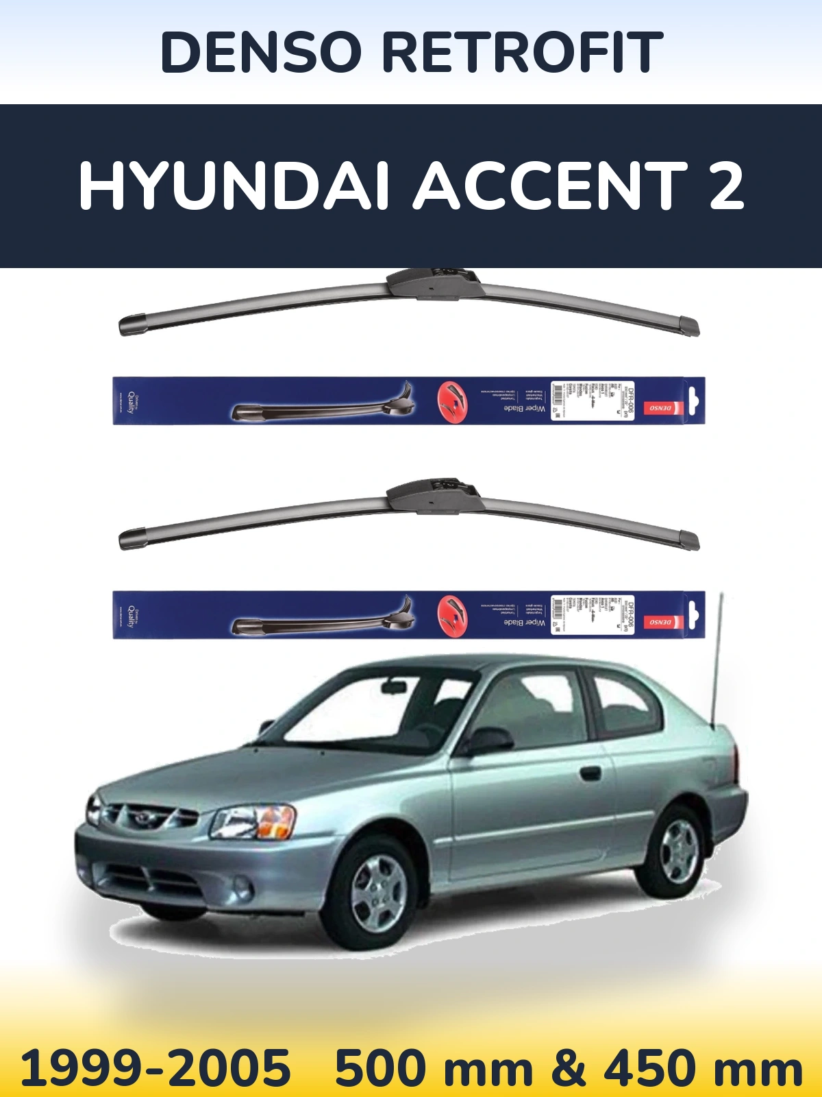 Torkarblad Denso Retrofit för Hyundai Accent 2
