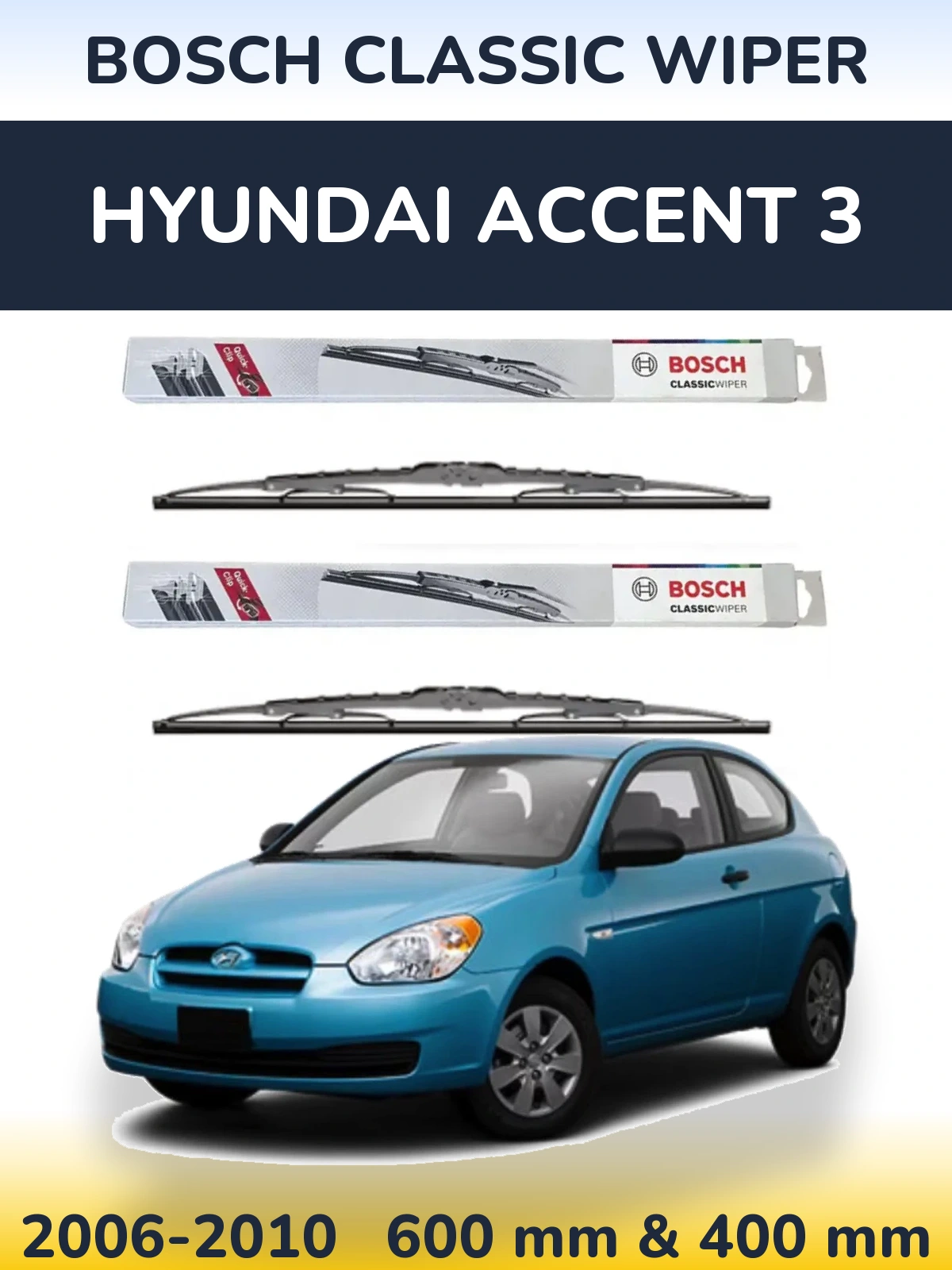 Torkarblad BOSCH Classic Wiper för Hyundai Accent 3