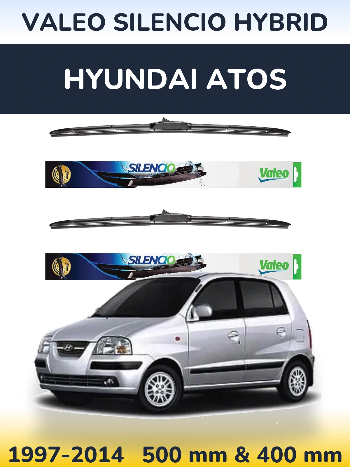 Torkarblad Valeo Silencio Hybrid för Hyundai Atos