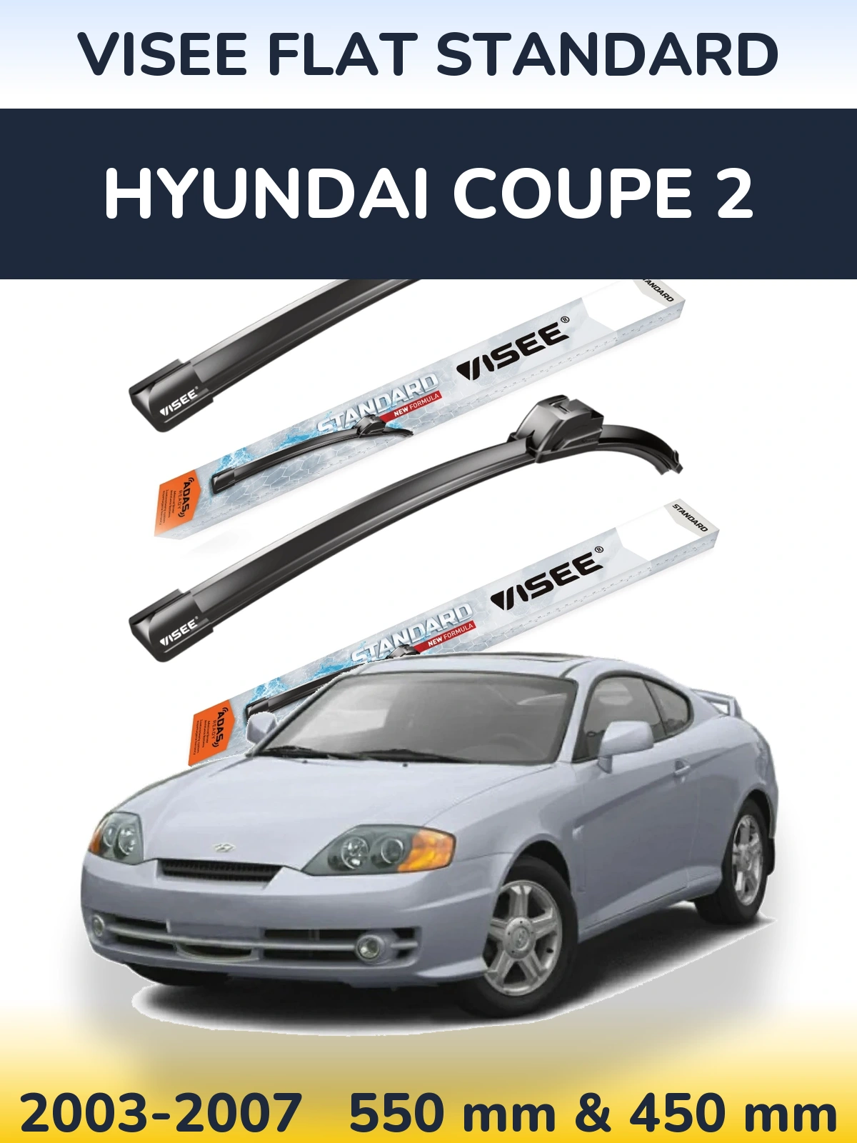 Torkarblad VISEE FLAT STANDARD för Hyundai Coupe 2