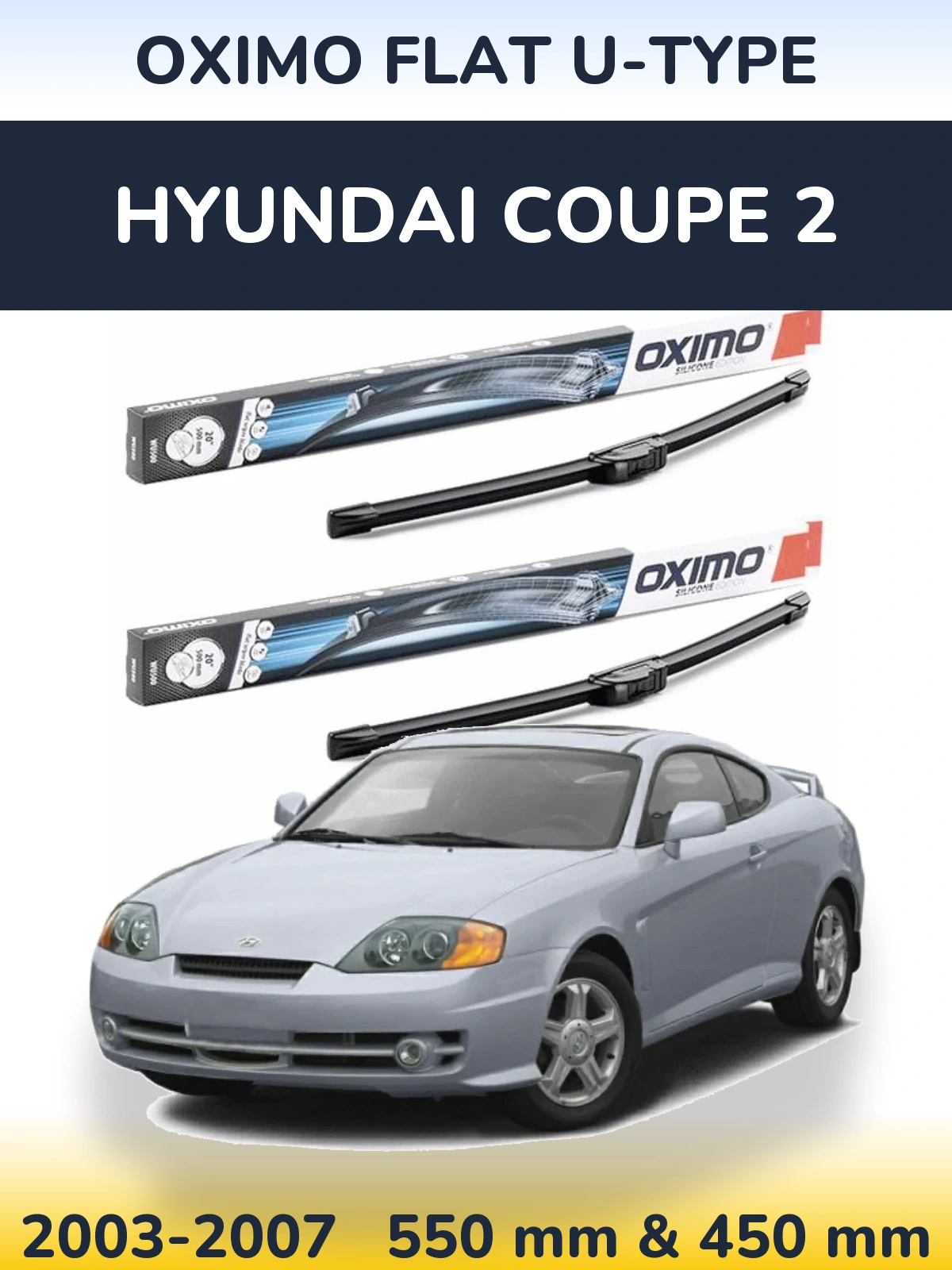 Torkarblad Oximo Flat U-type för Hyundai Coupe 2
