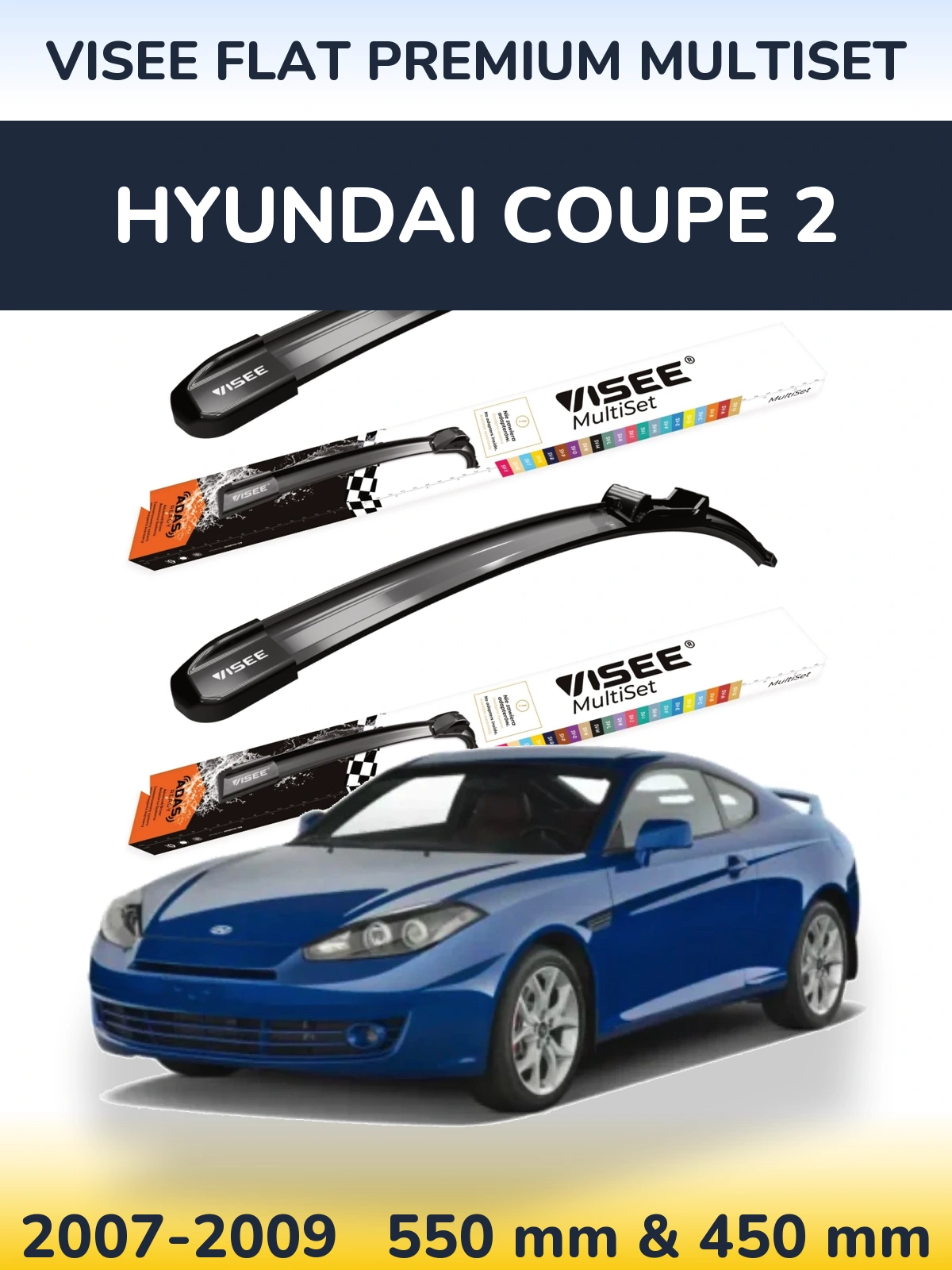 Torkarblad VISEE FLAT PREMIUM MultiSet för Hyundai Coupe 2