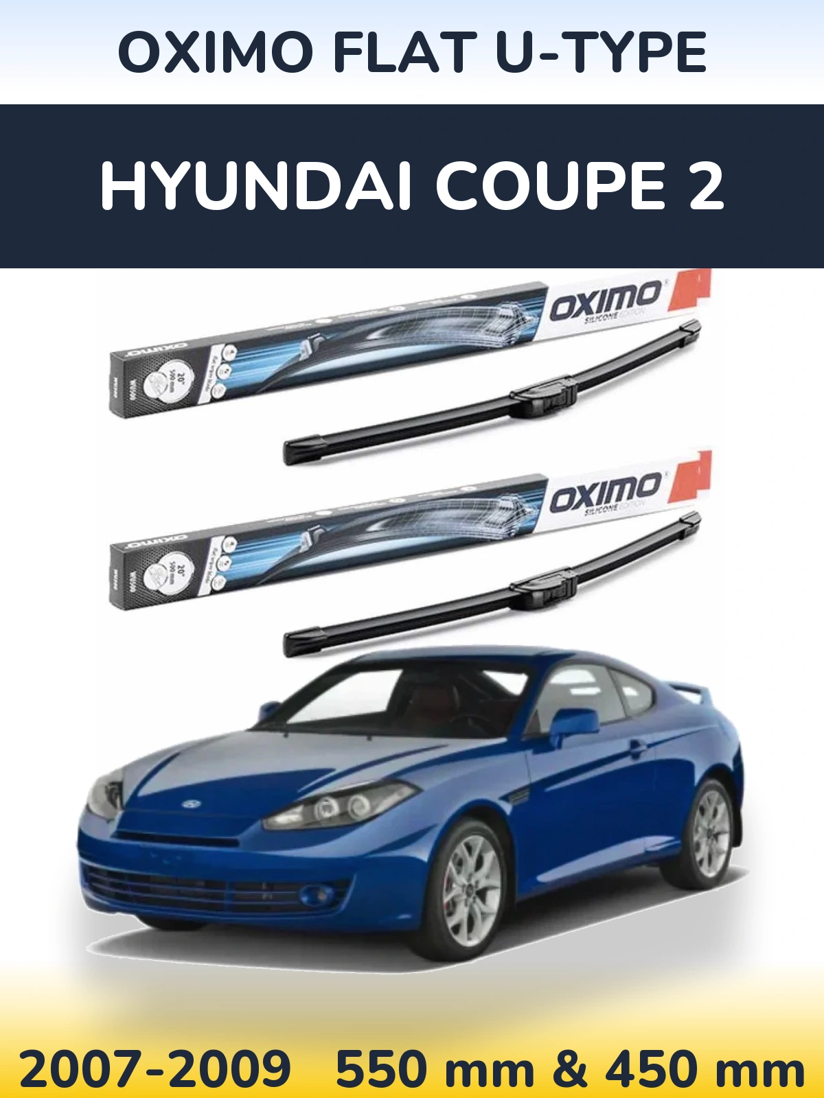 Torkarblad Oximo Flat U-type för Hyundai Coupe 2