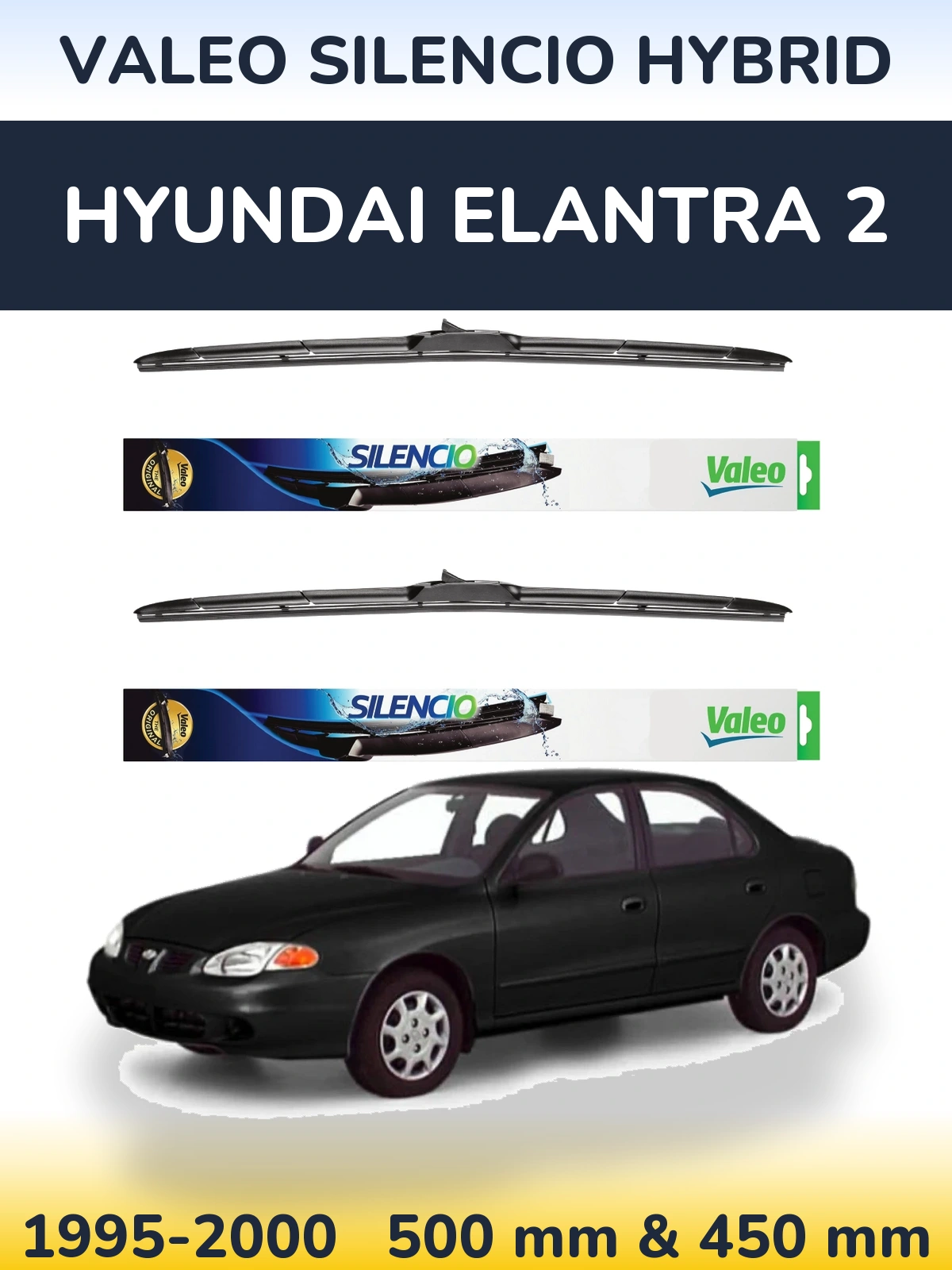 Torkarblad Valeo Silencio Hybrid för Hyundai Elantra 2