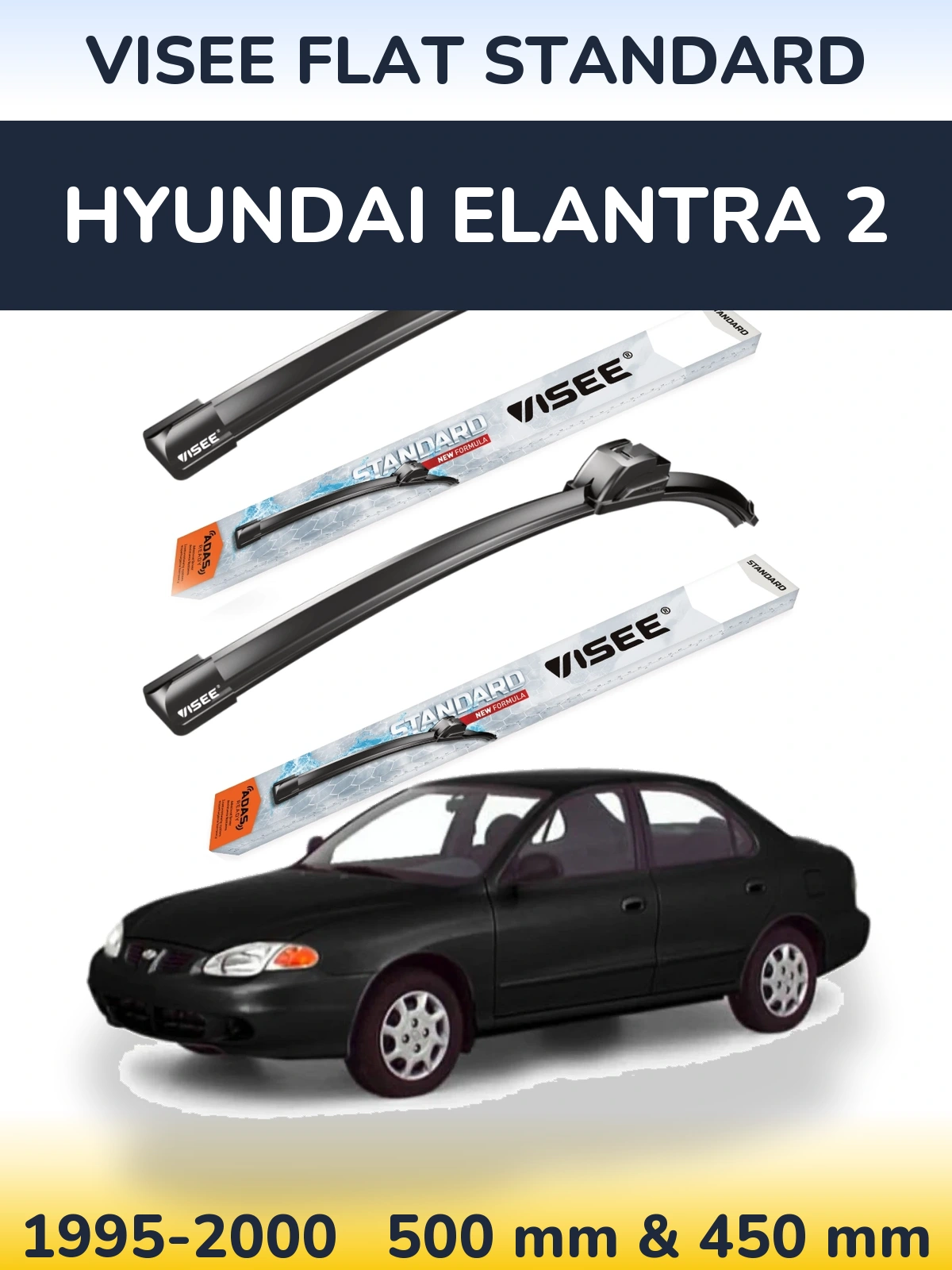 Torkarblad VISEE FLAT STANDARD för Hyundai Elantra 2