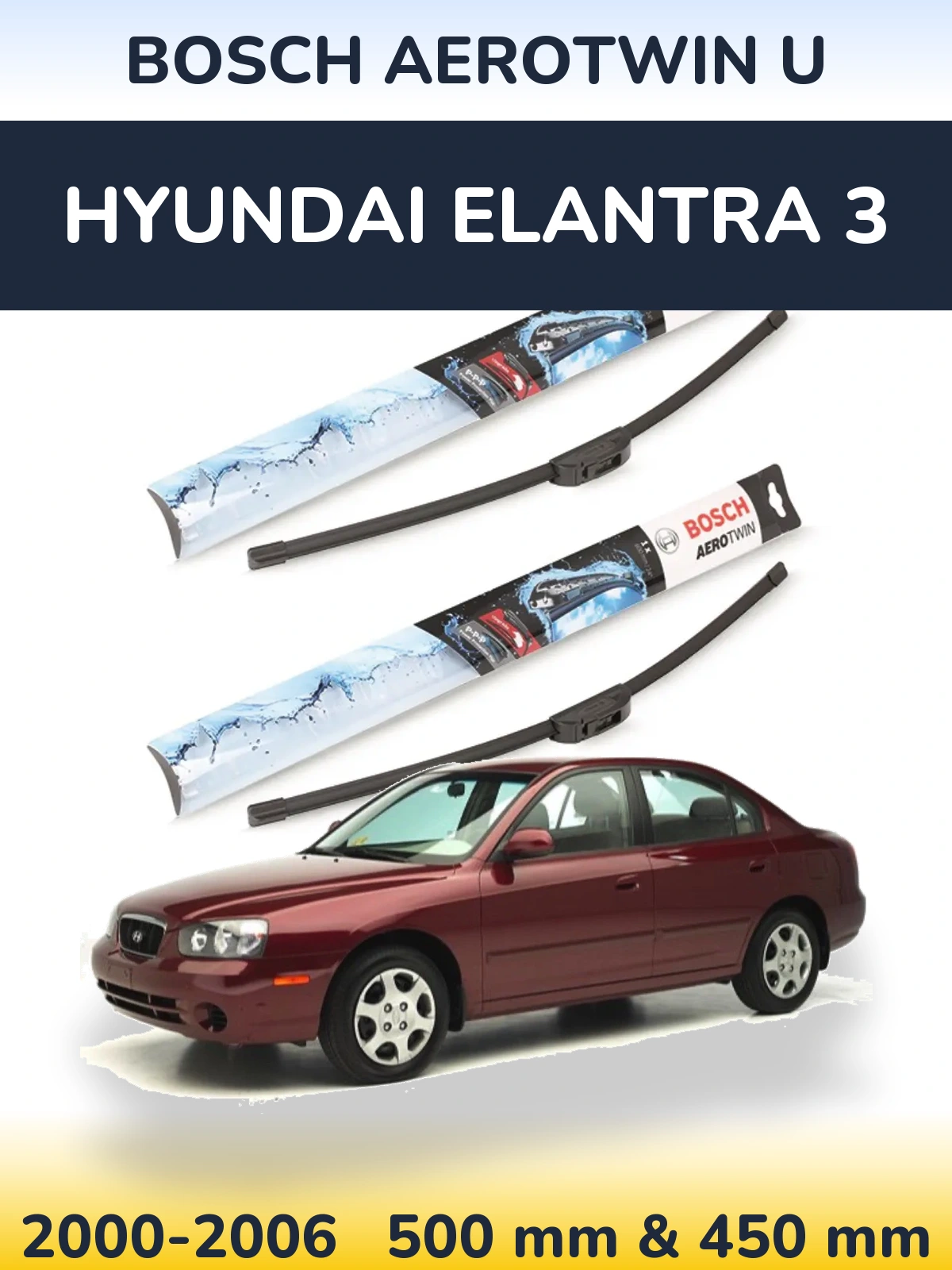 Torkarblad BOSCH AeroTwin U för Hyundai Elantra 3