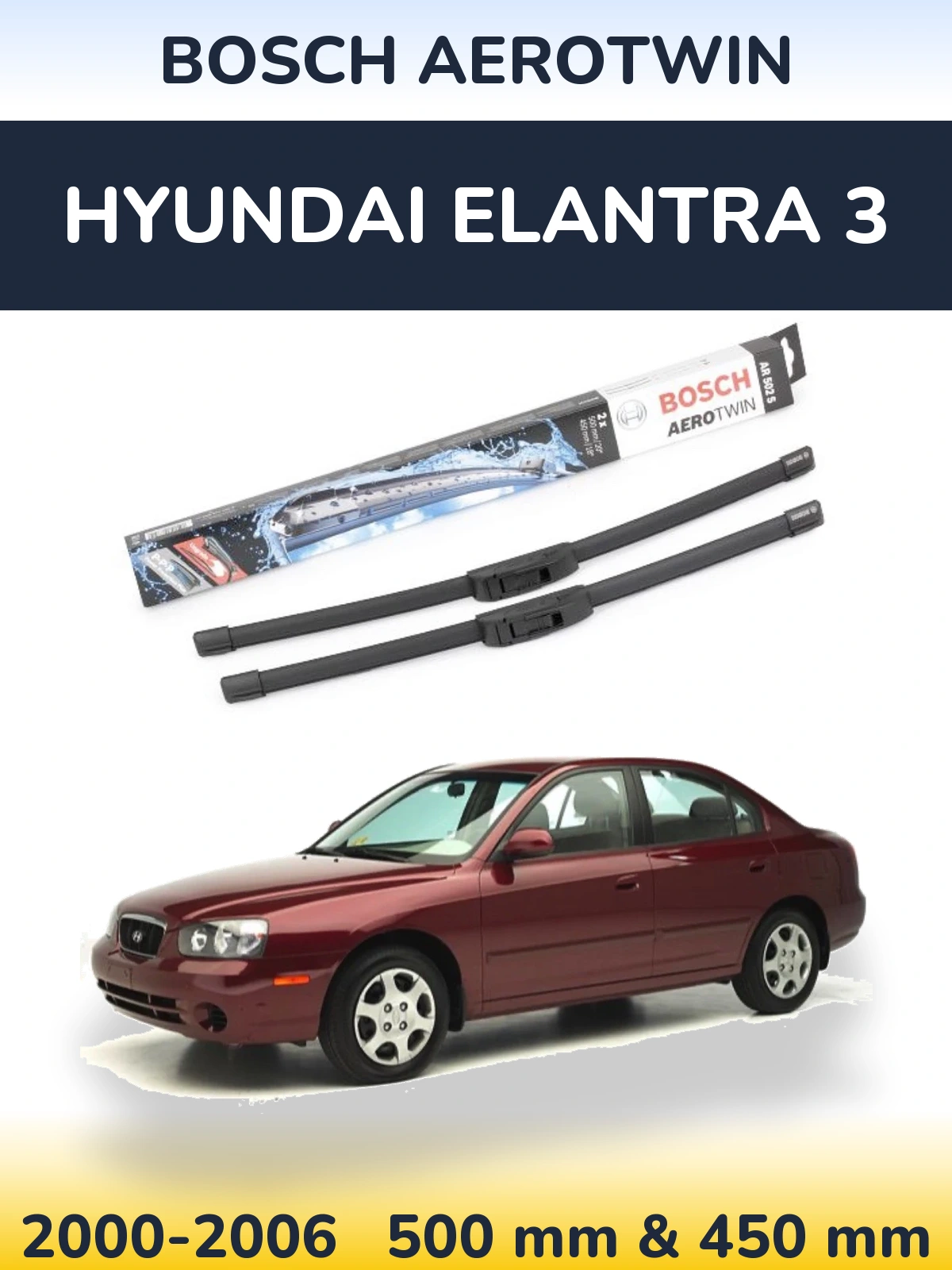 Torkarblad BOSCH AeroTwin för Hyundai Elantra 3