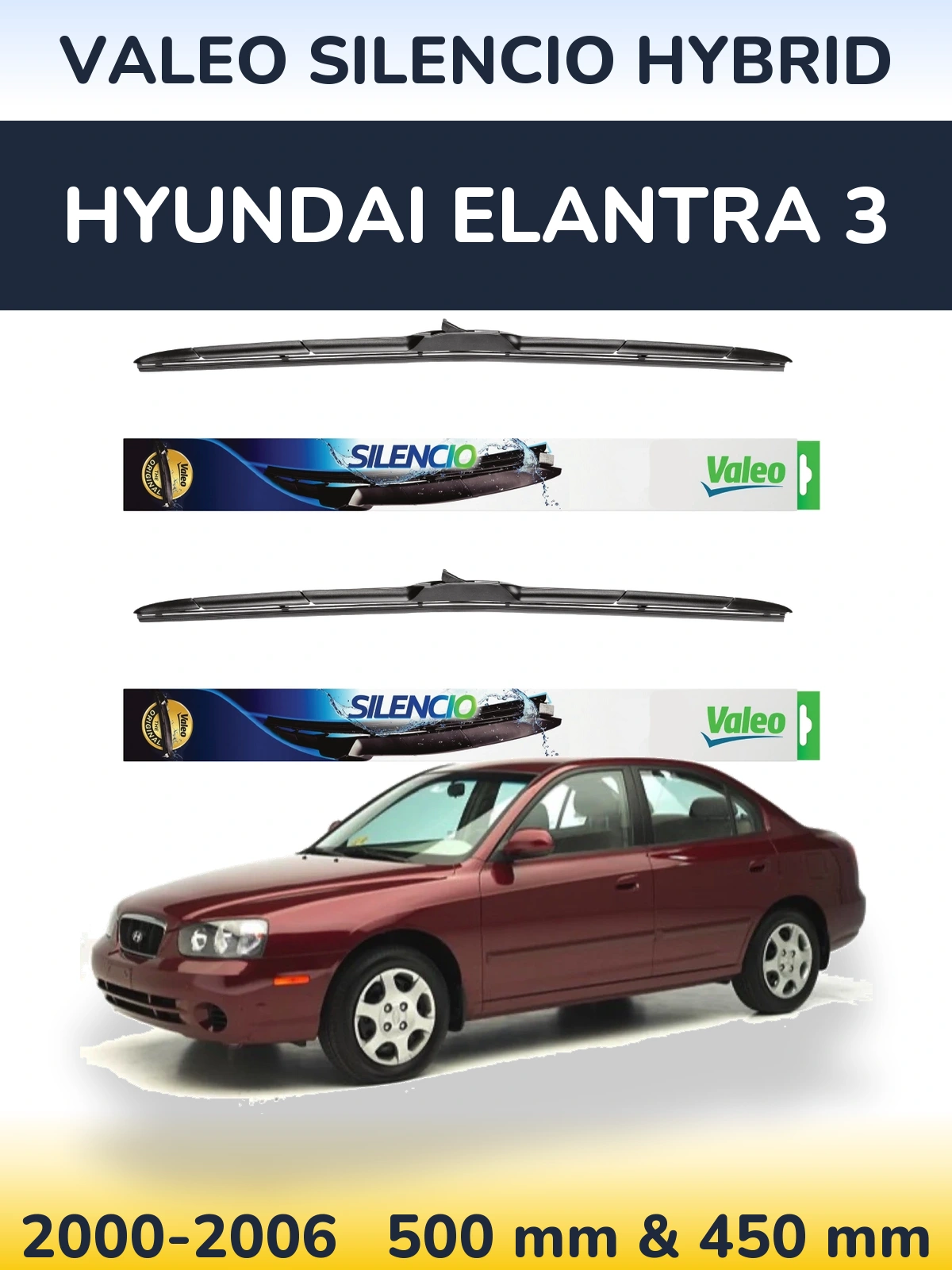 Torkarblad Valeo Silencio Hybrid för Hyundai Elantra 3