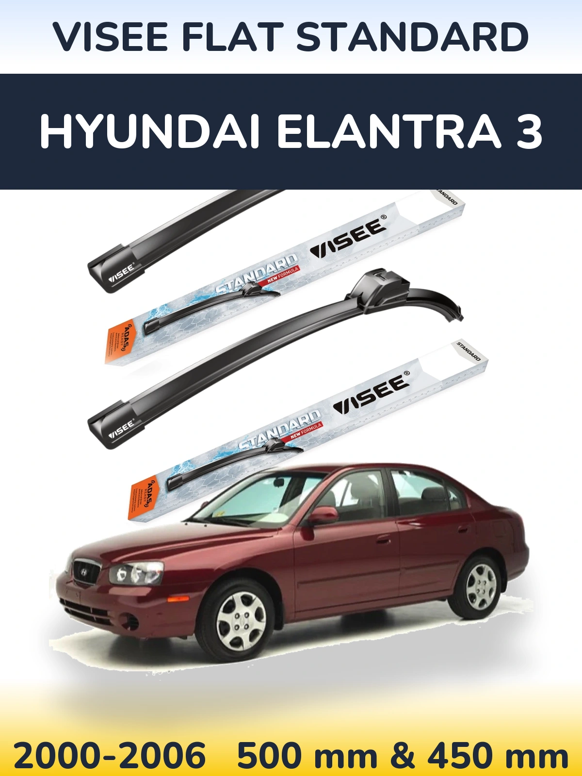 Torkarblad VISEE FLAT STANDARD för Hyundai Elantra 3