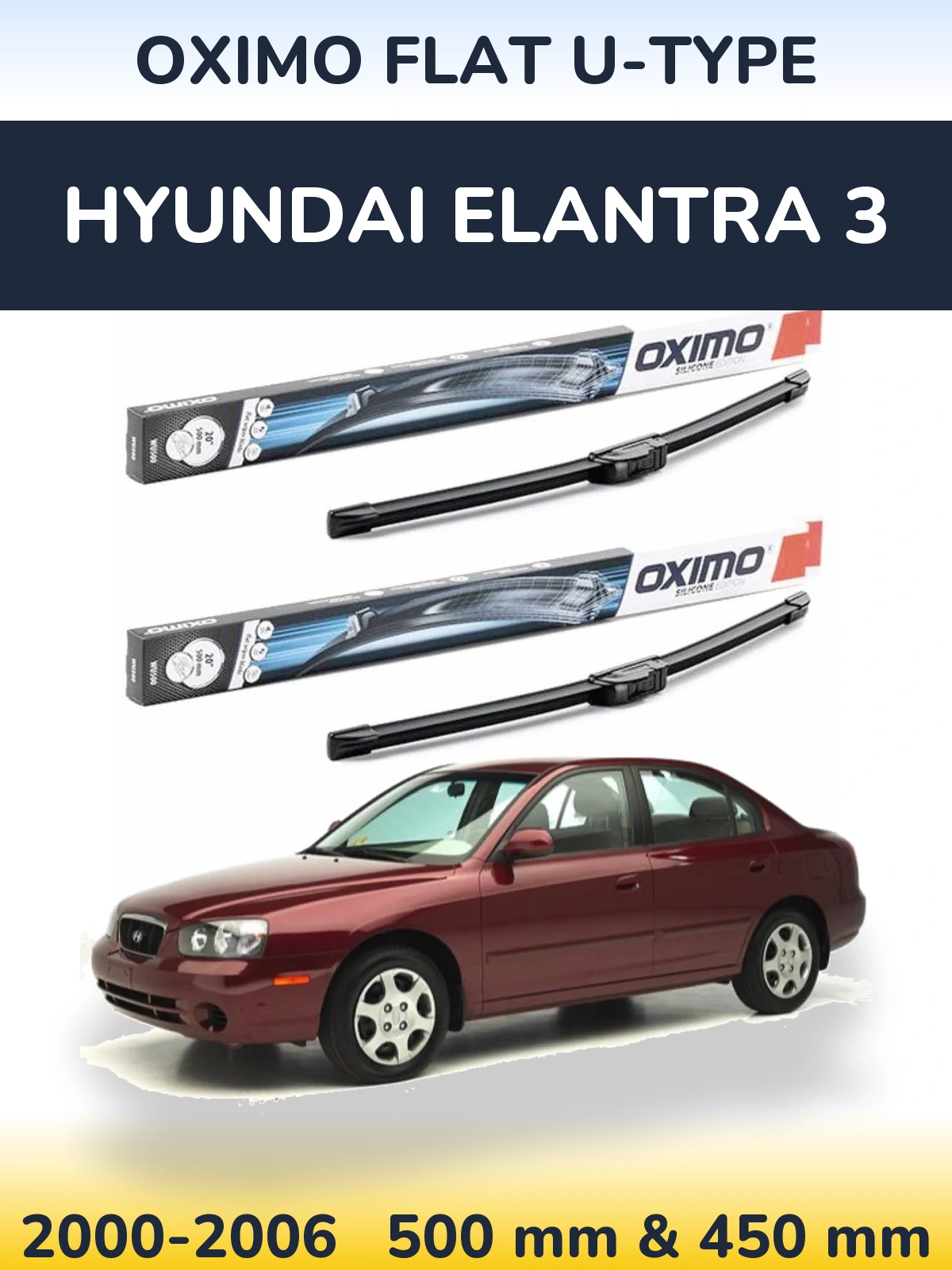 Torkarblad Oximo Flat U-type för Hyundai Elantra 3