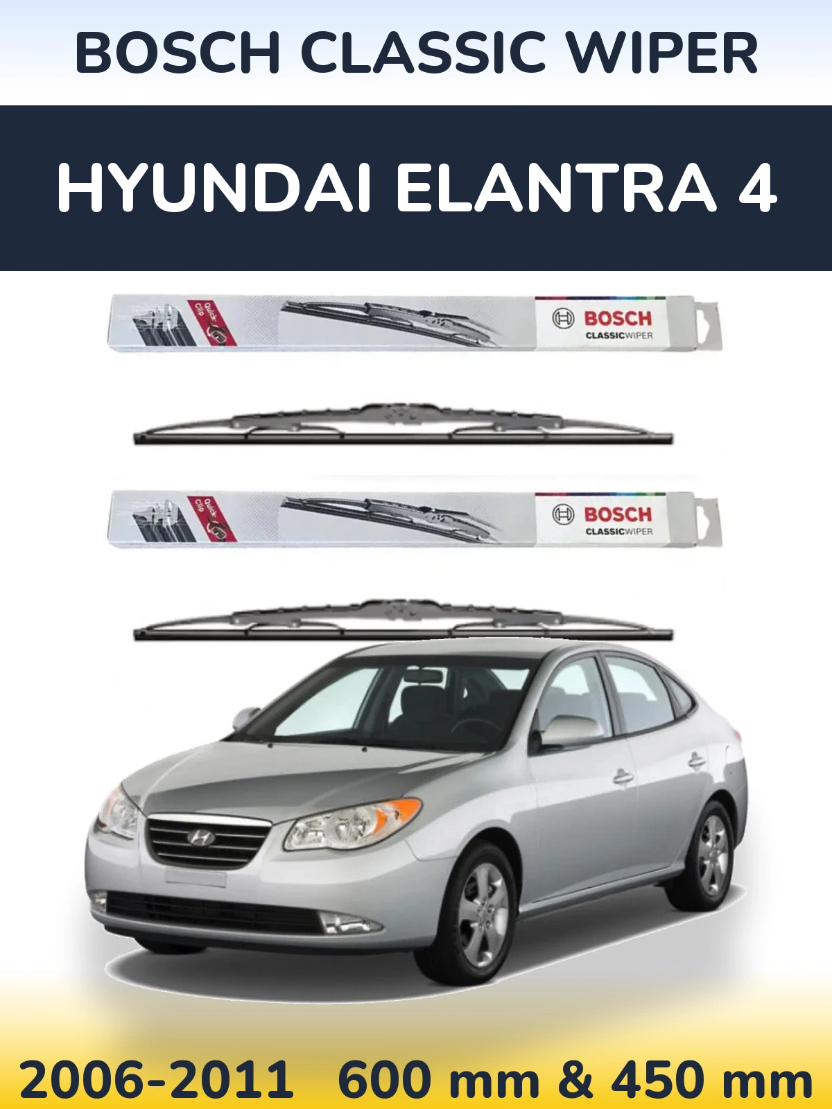 Torkarblad BOSCH Classic Wiper för Hyundai Elantra 4