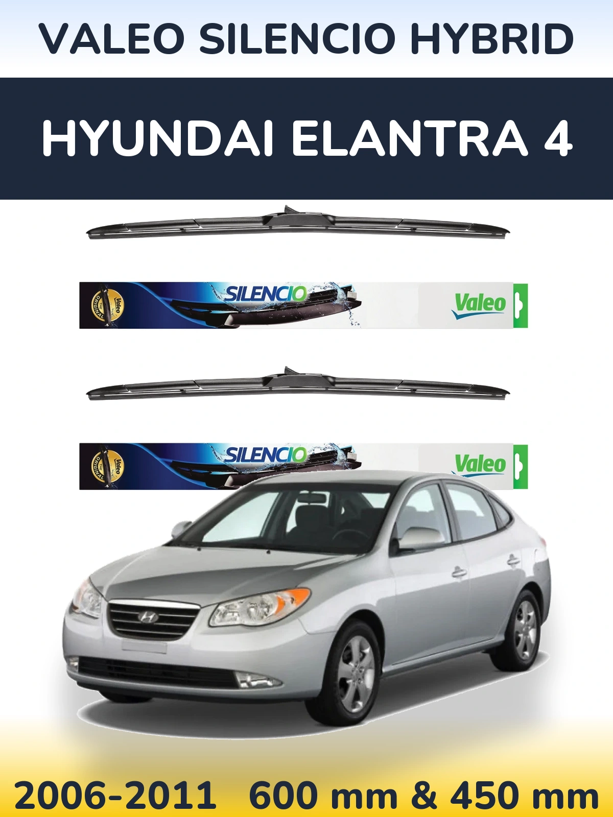 Torkarblad Valeo Silencio Hybrid för Hyundai Elantra 4