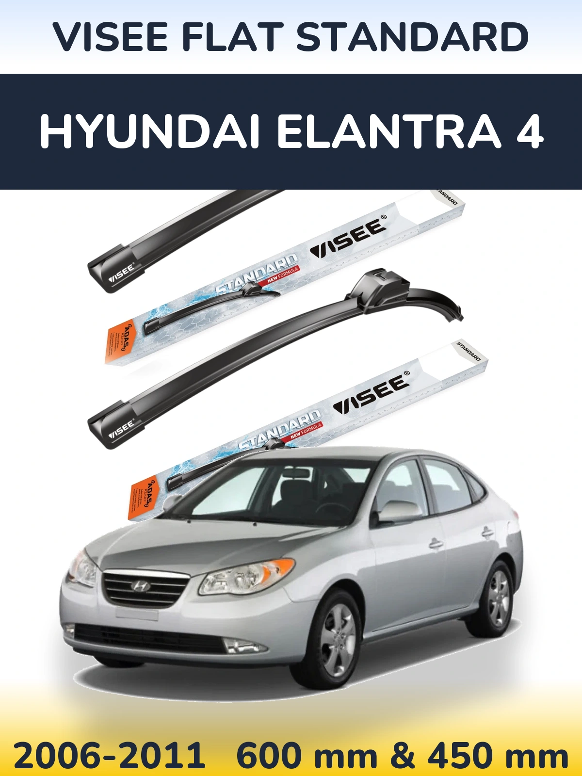 Torkarblad VISEE FLAT STANDARD för Hyundai Elantra 4