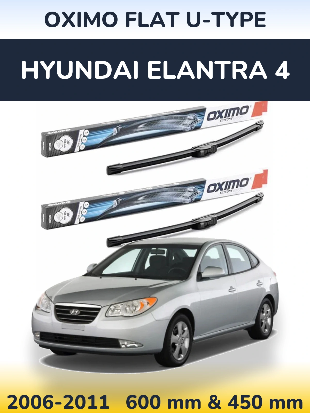 Torkarblad Oximo Flat U-type för Hyundai Elantra 4