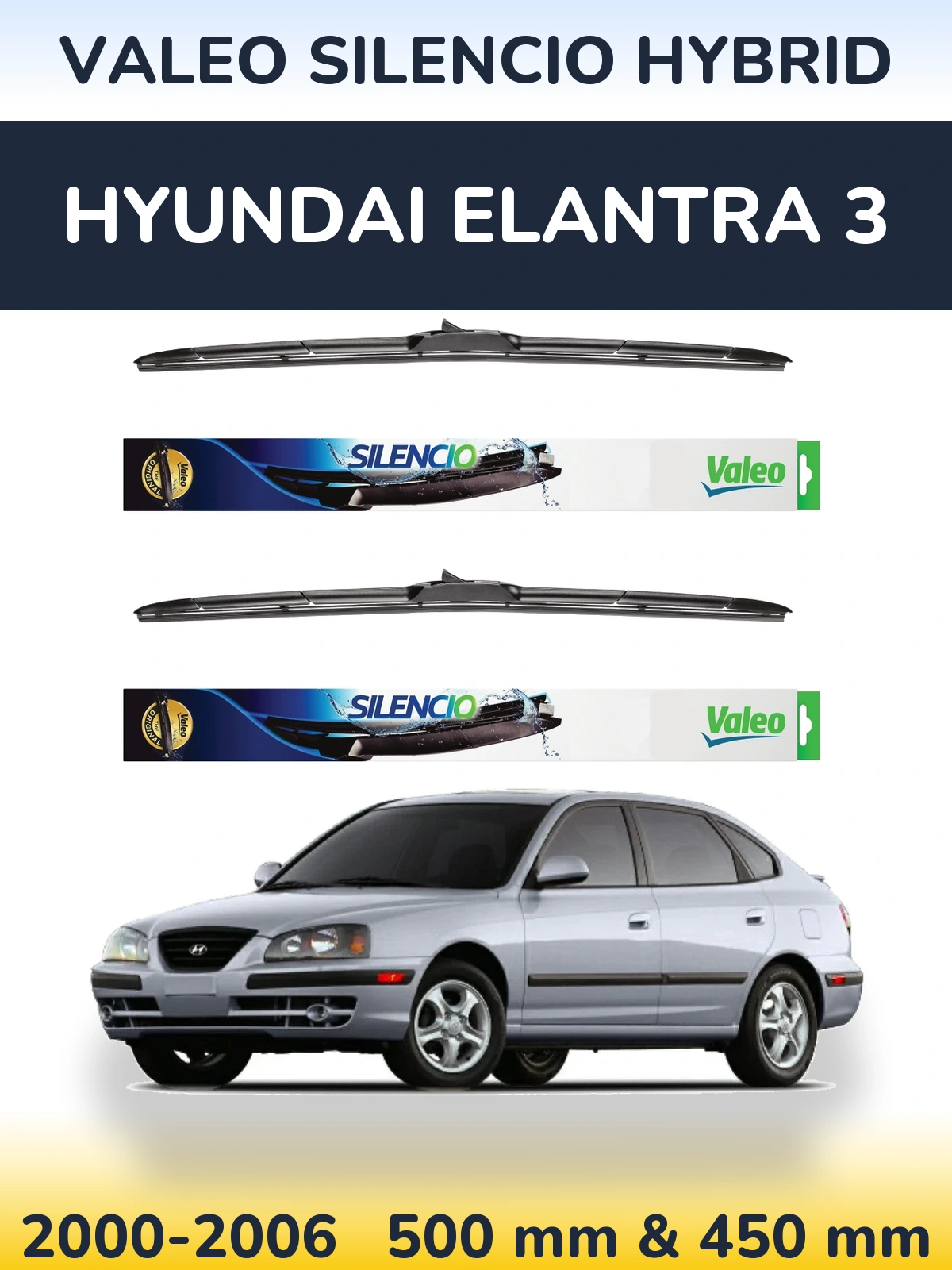 Torkarblad Valeo Silencio Hybrid för Hyundai Elantra 3