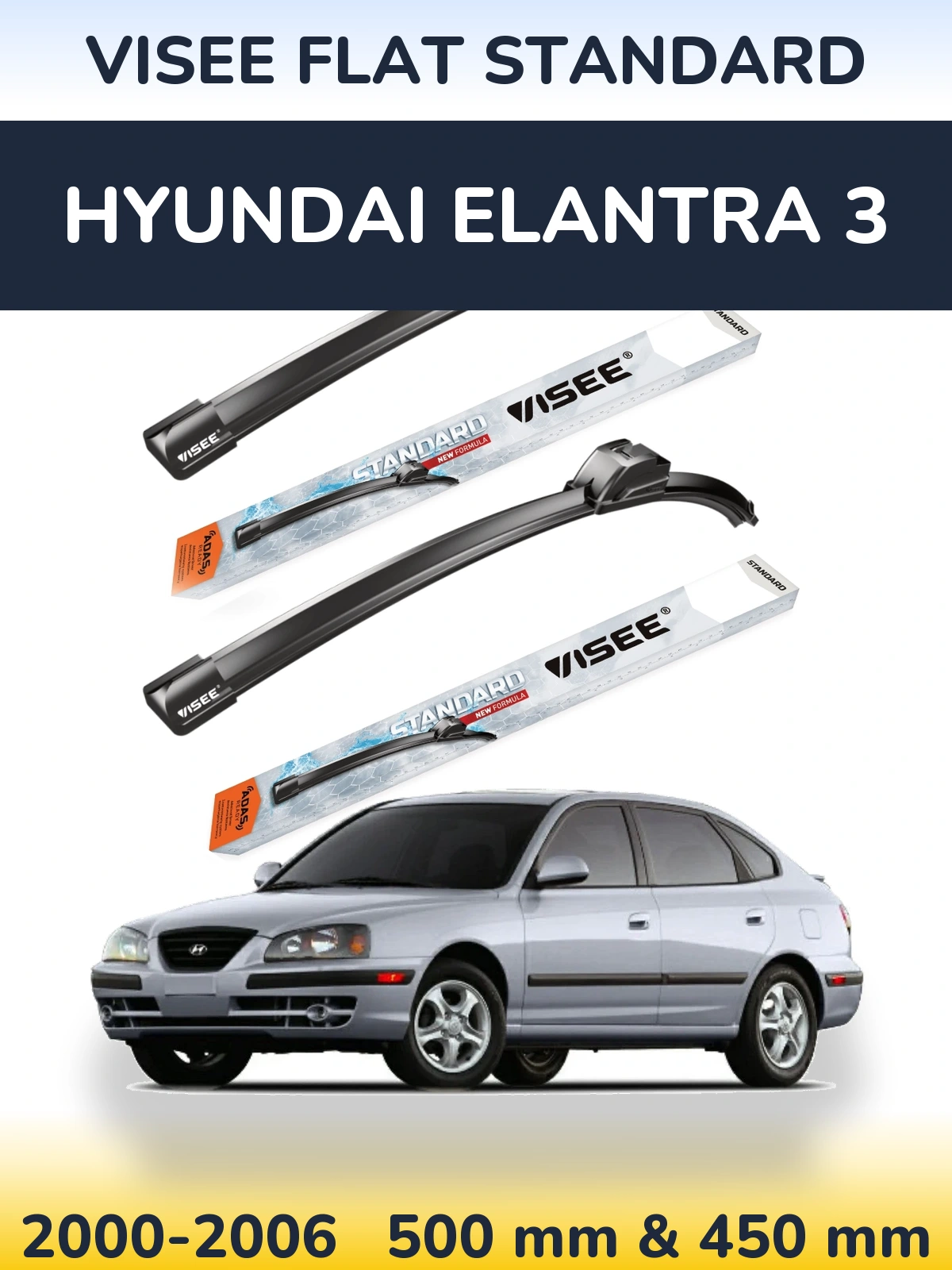 Torkarblad VISEE FLAT STANDARD för Hyundai Elantra 3
