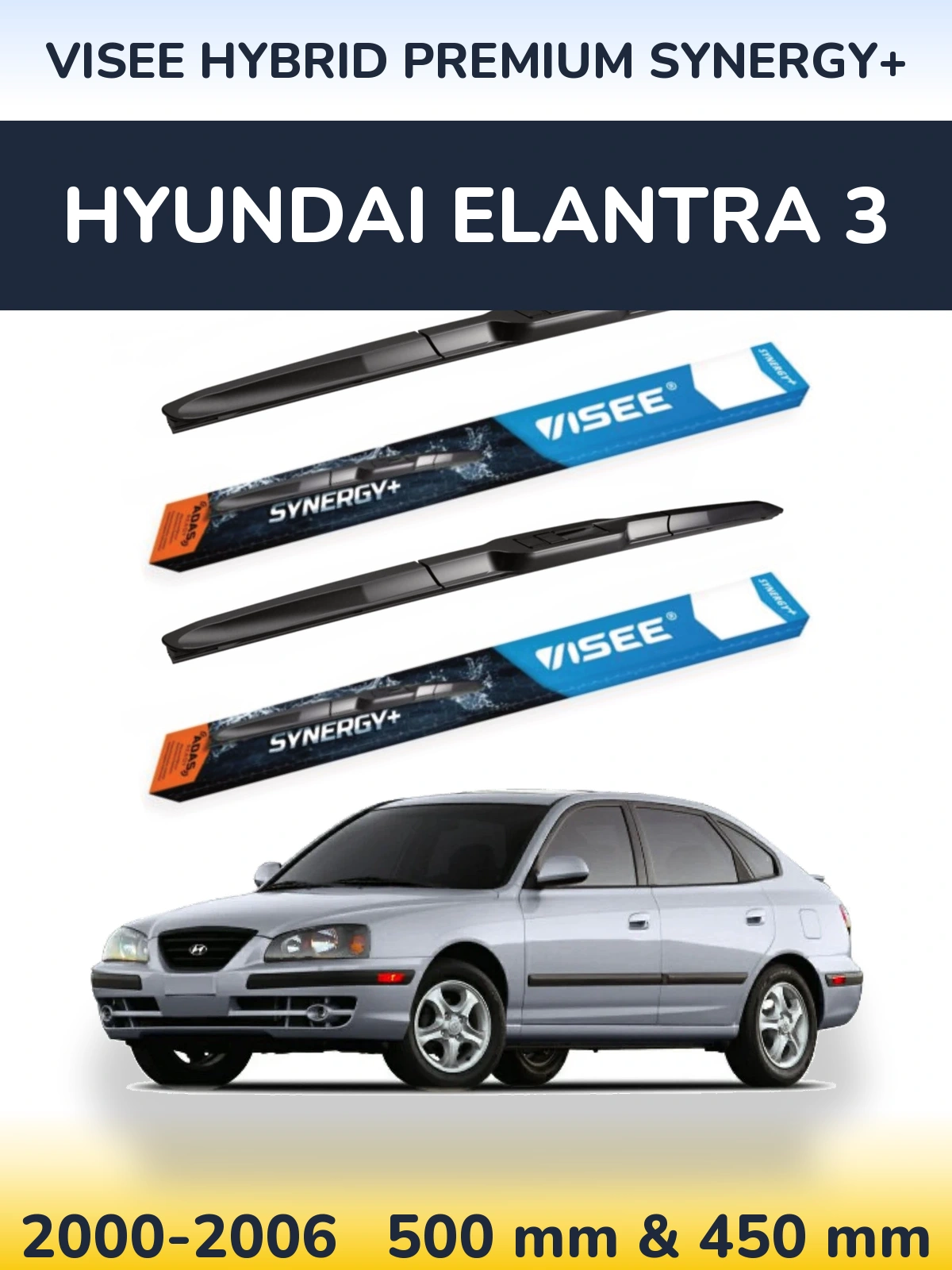 Torkarblad VISEE HYBRID PREMIUM SYNERGY+ för Hyundai Elantra 3