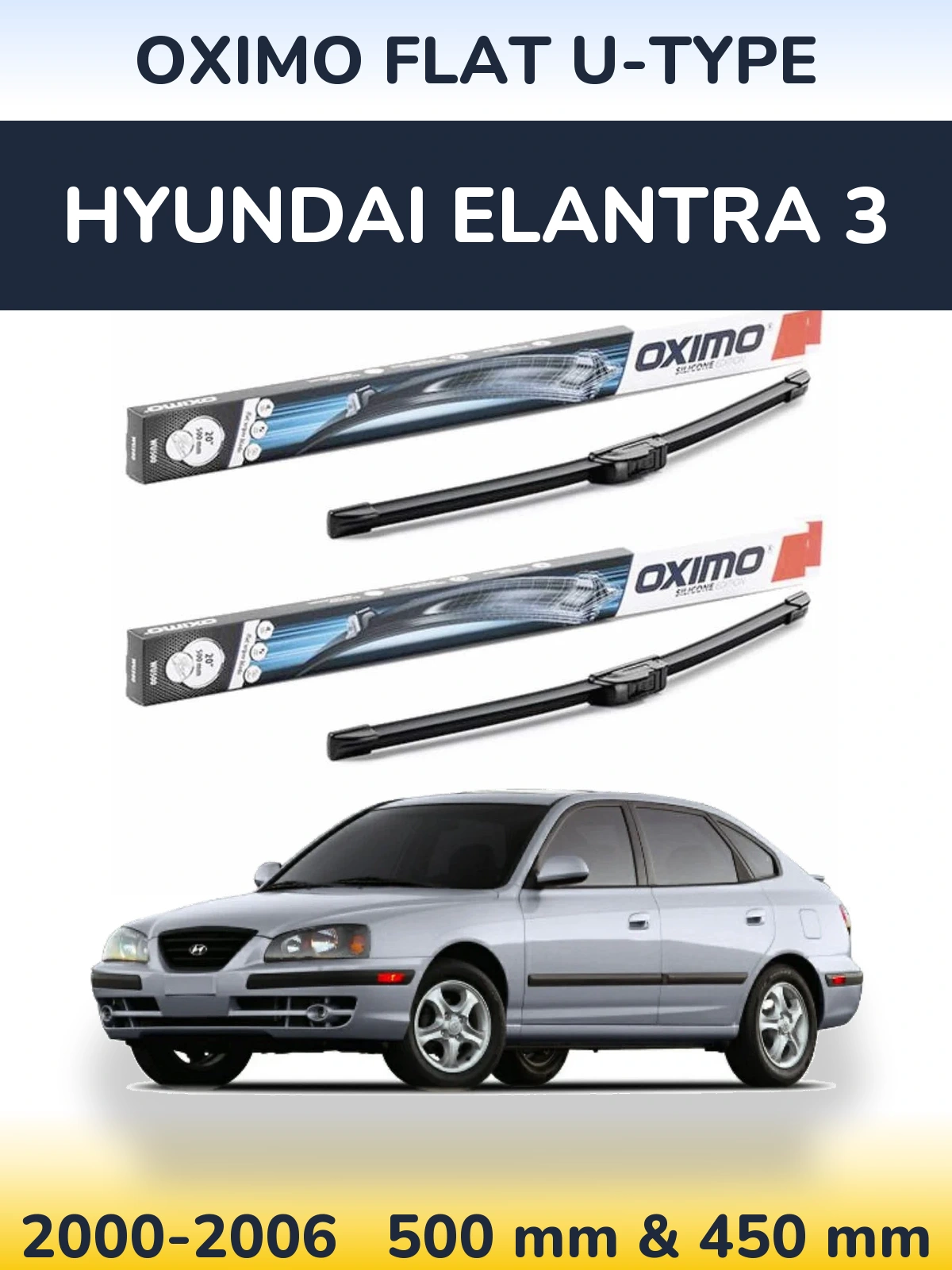 Torkarblad Oximo Flat U-type för Hyundai Elantra 3