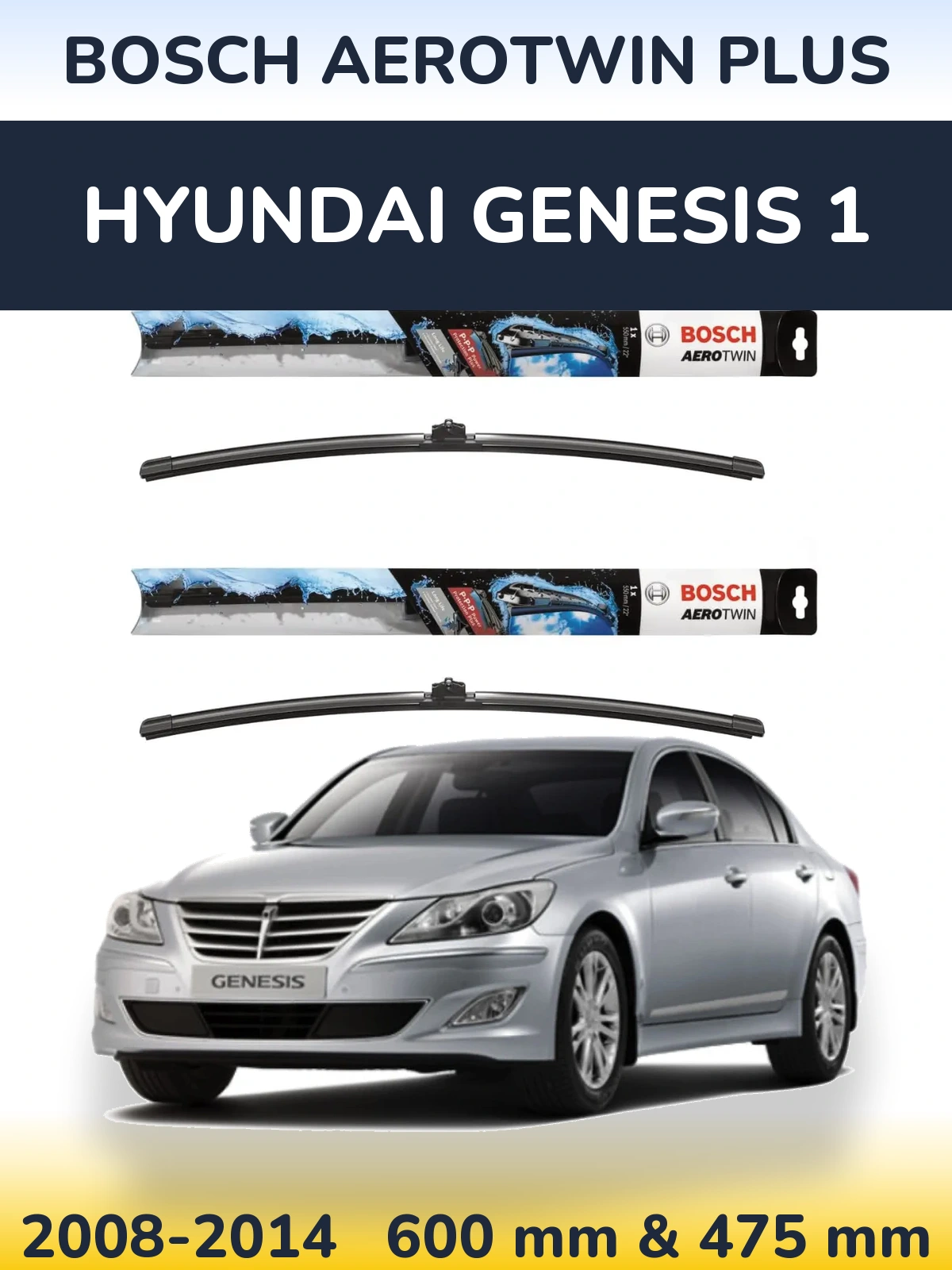 Torkarblad BOSCH AeroTwin Plus för Hyundai Genesis 1