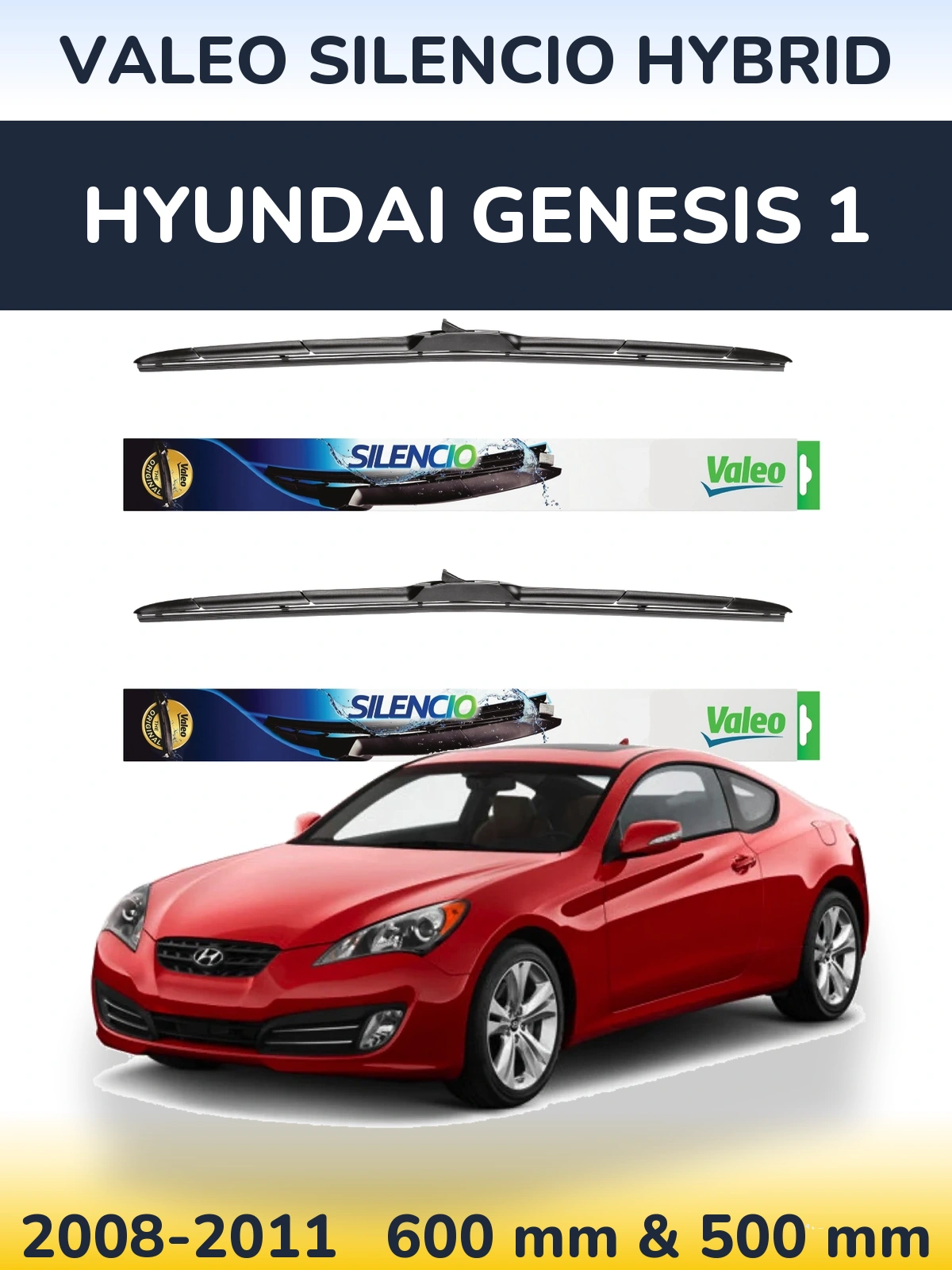 Torkarblad Valeo Silencio Hybrid för Hyundai Genesis 1