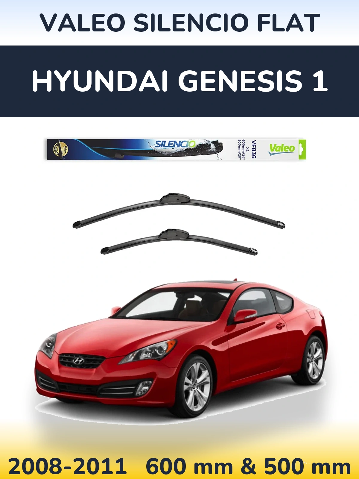 Torkarblad Valeo Silencio Flat för Hyundai Genesis 1