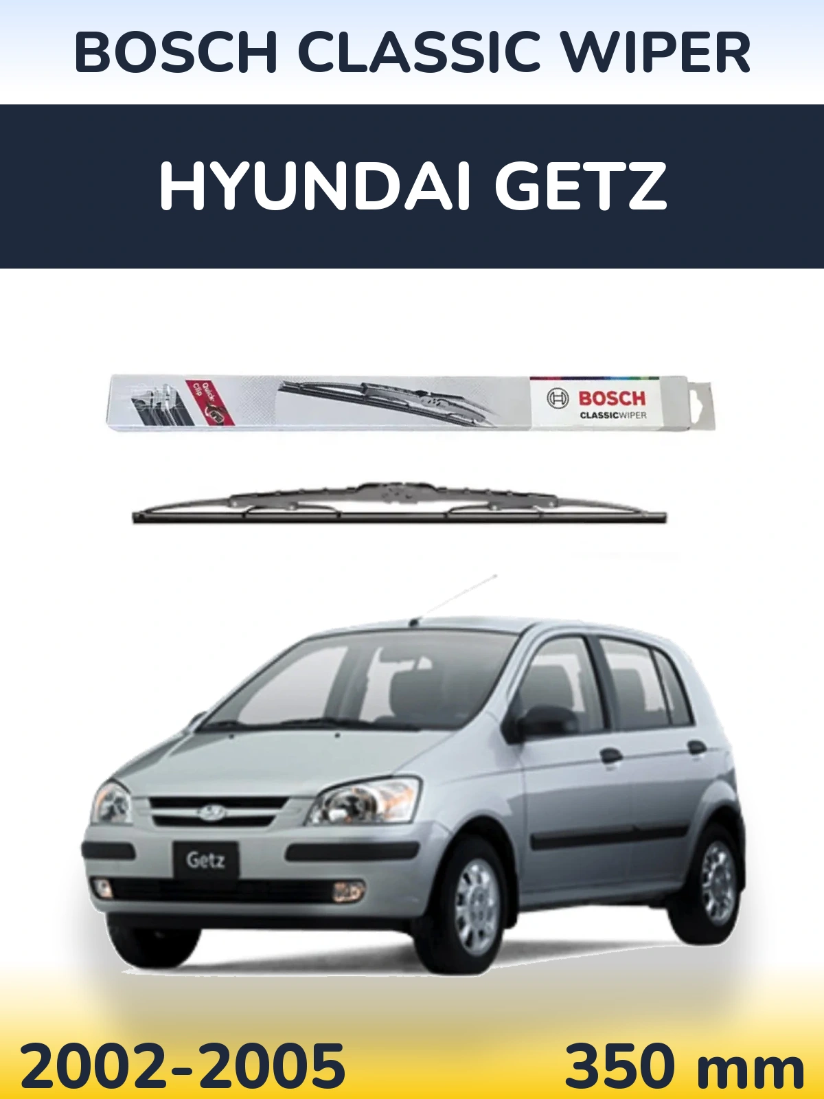 Rear wiper blade BOSCH Classic Wiper 340 mm for Hyundai Getz 2002-2005